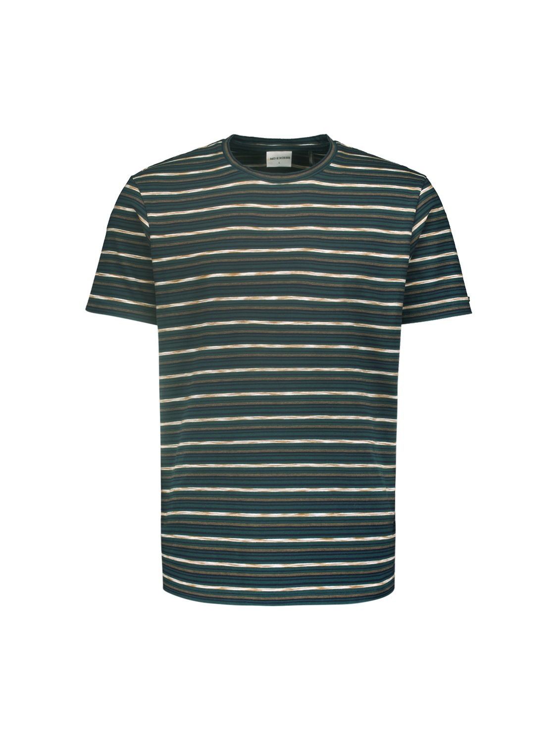 NO EXCESS T-Shirt »No Excess T-Shirt mit Rundhalsausschnitt und Multicolor-Streifen«