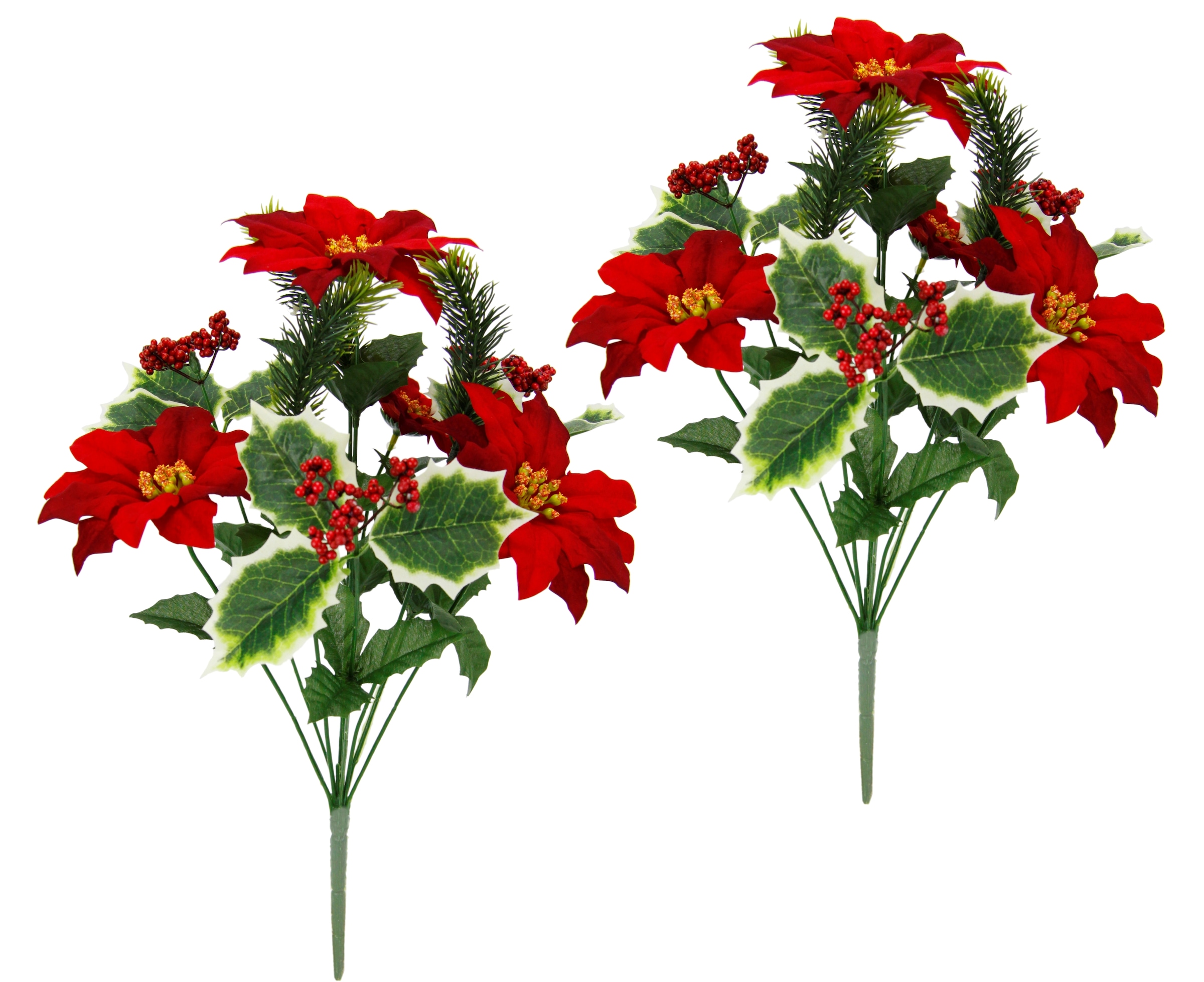 I.GE.A. Kunstblume "Poinsettiastrauß" 2er Set Bouquet aus Weihnachtsstern I günstig online kaufen