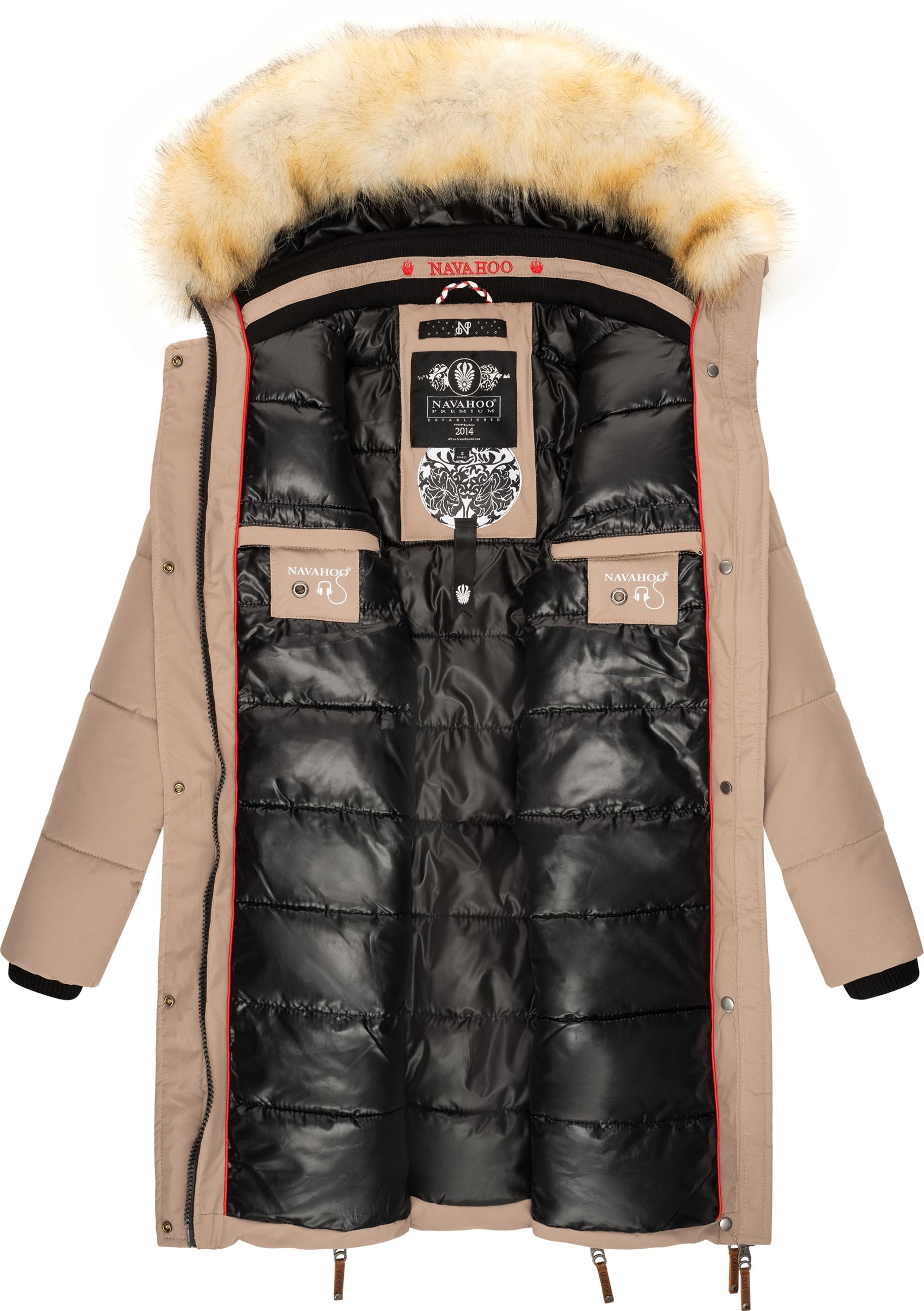 Navahoo Wintermantel »Halina«, modischer Damen Winter Steppmantel mit Kapuze
