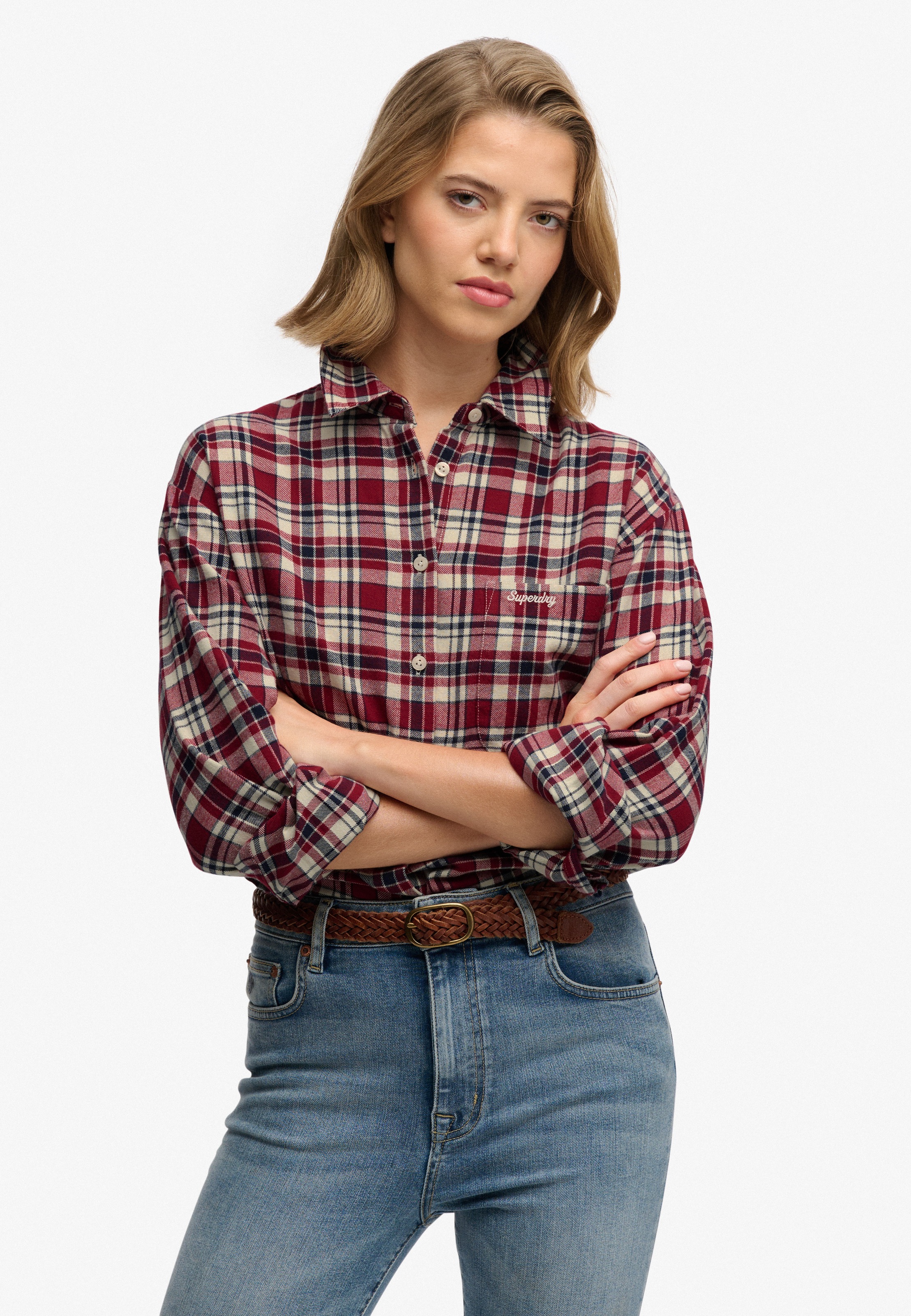 Superdry Karobluse "CHECK FLANNEL RELAXED SHIRT" Baumwolle, relaxed fit, au günstig online kaufen