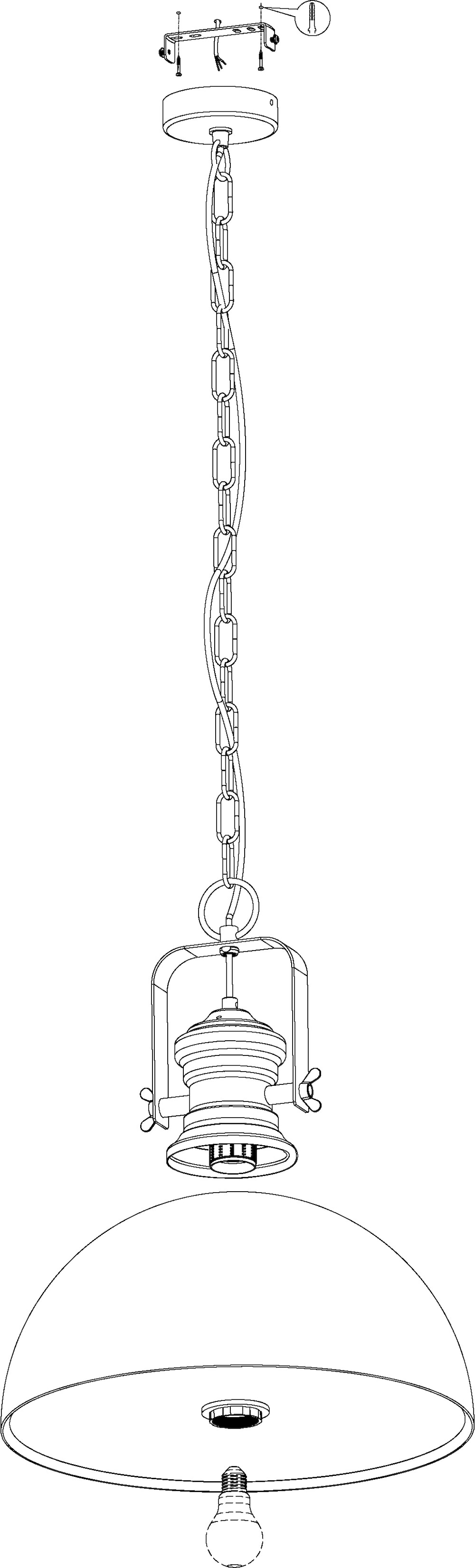EGLO Pendelleuchte »COMBWICH«, 1 flammig-flammig, Hängelampe 53 cm, Hängeleuchte, Esstischlampe, Wohnzimmerlampe, E27 | BAUR