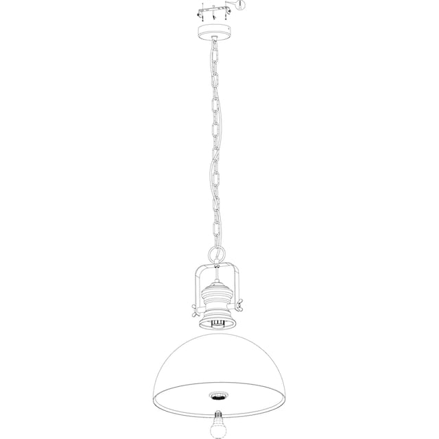 EGLO Pendelleuchte »COMBWICH«, 1 flammig-flammig, Hängelampe 53 cm, Hängeleuchte, Esstischlampe, Wohnzimmerlampe, E27 | BAUR