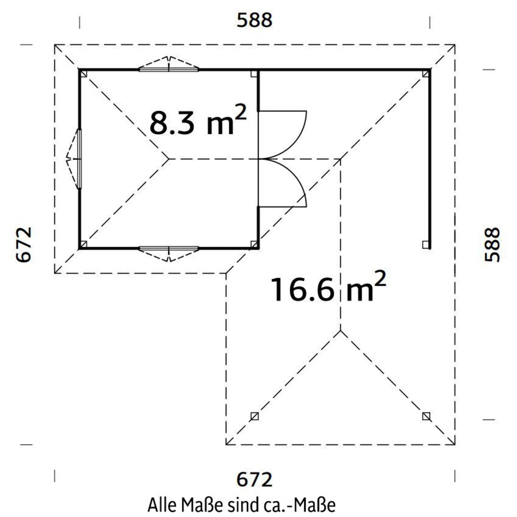 Palmako Holzpavillon »Bianca 24,9 m² Set 5«