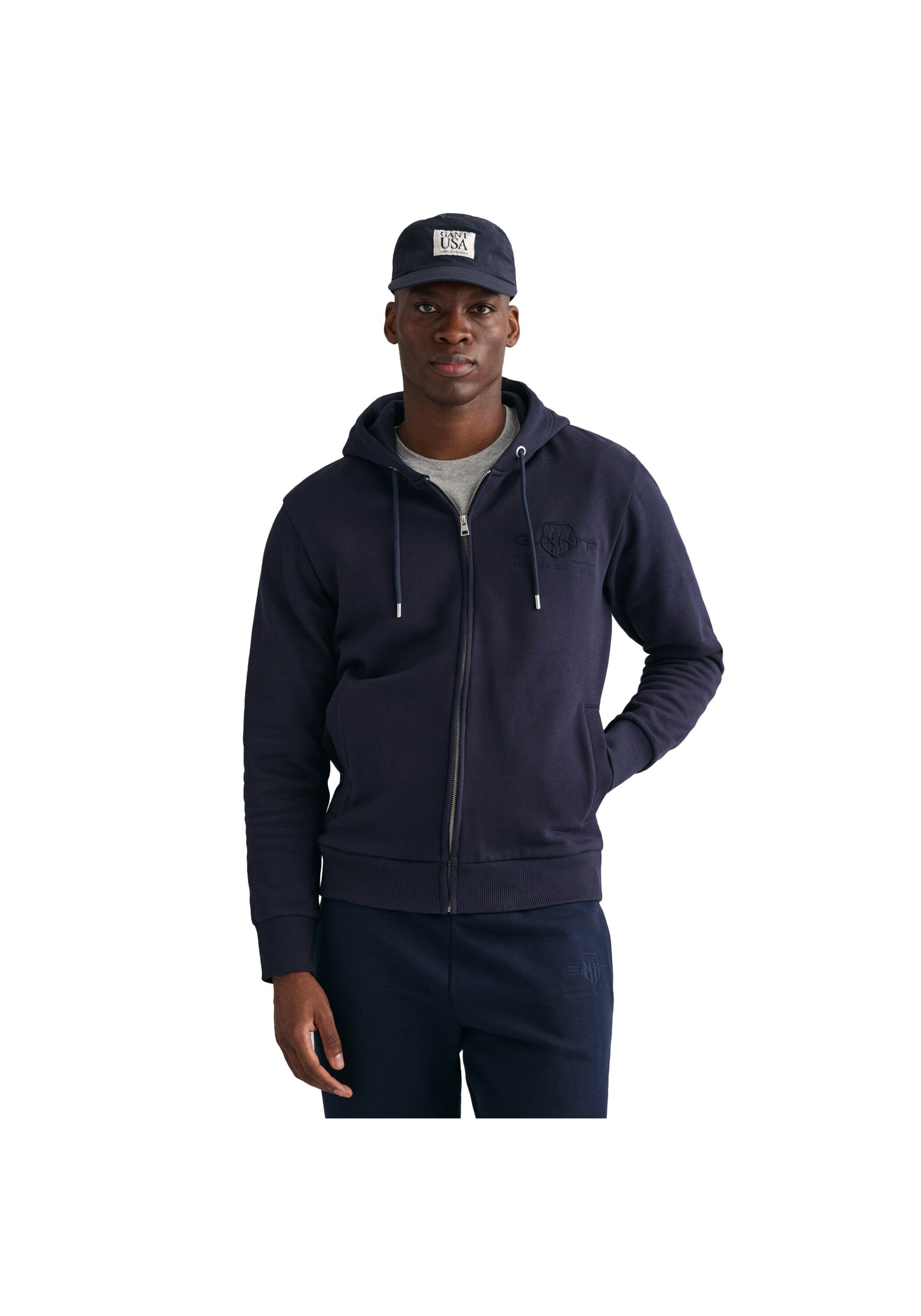 Gant Sweater "Sweatjacke REGULAR TONAL SHIELD FULL ZIP HOODIE" günstig online kaufen