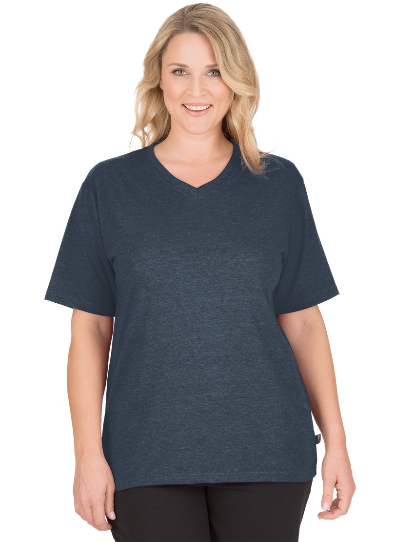 Trigema T-Shirt »TRIGEMA V-Shirt DELUXE Baumwolle«, (1 tlg.)