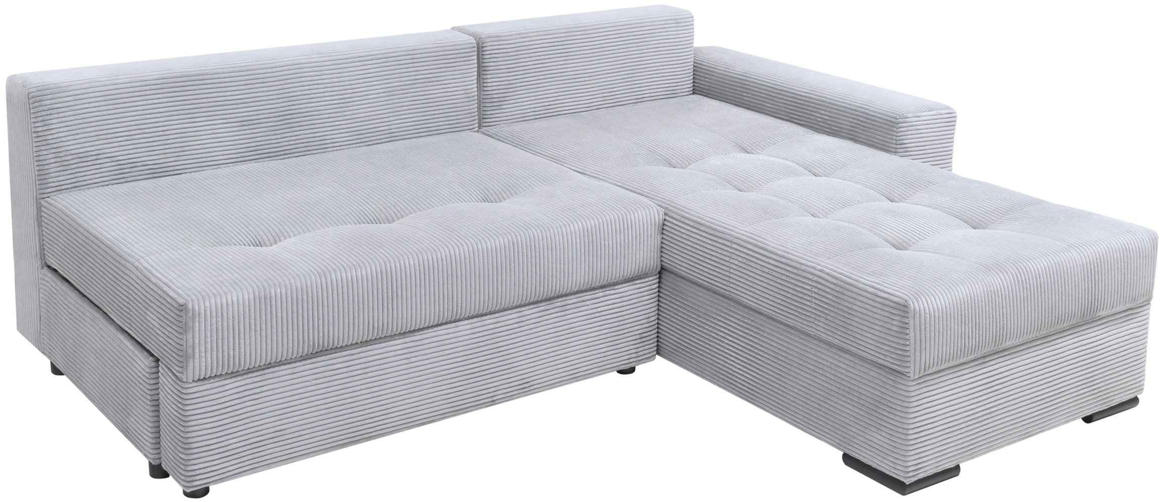 COLLECTION AB Ecksofa »Josy L-Form, Breite 214 cm, mit 3 großen Rückenkissen«, (Cord-/Mix), mit Bettfunktion und Bettkasten, Federkern