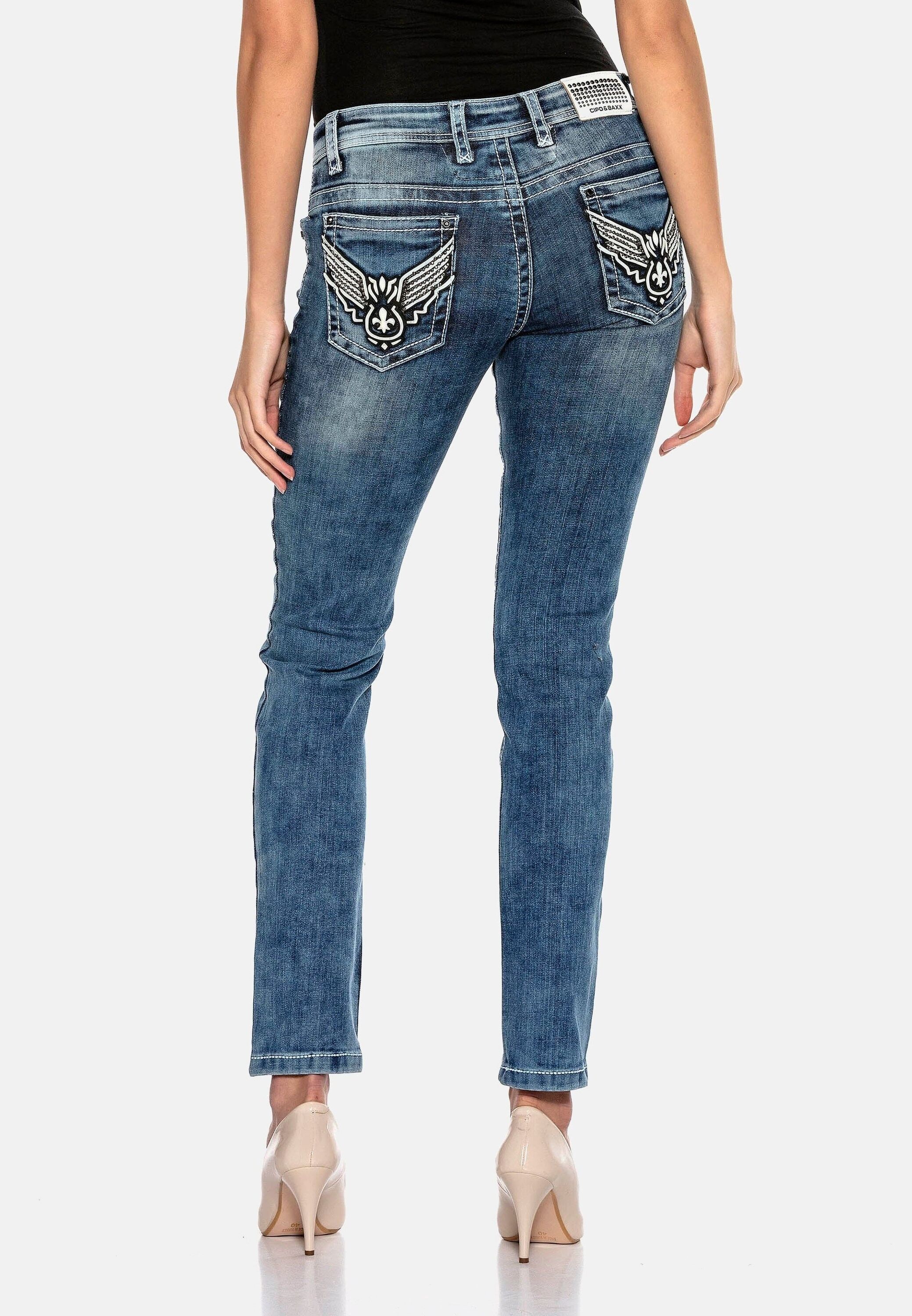 Cipo & Baxx Slim-fit-Jeans »Jeans«, mit Flügel Design, WD401