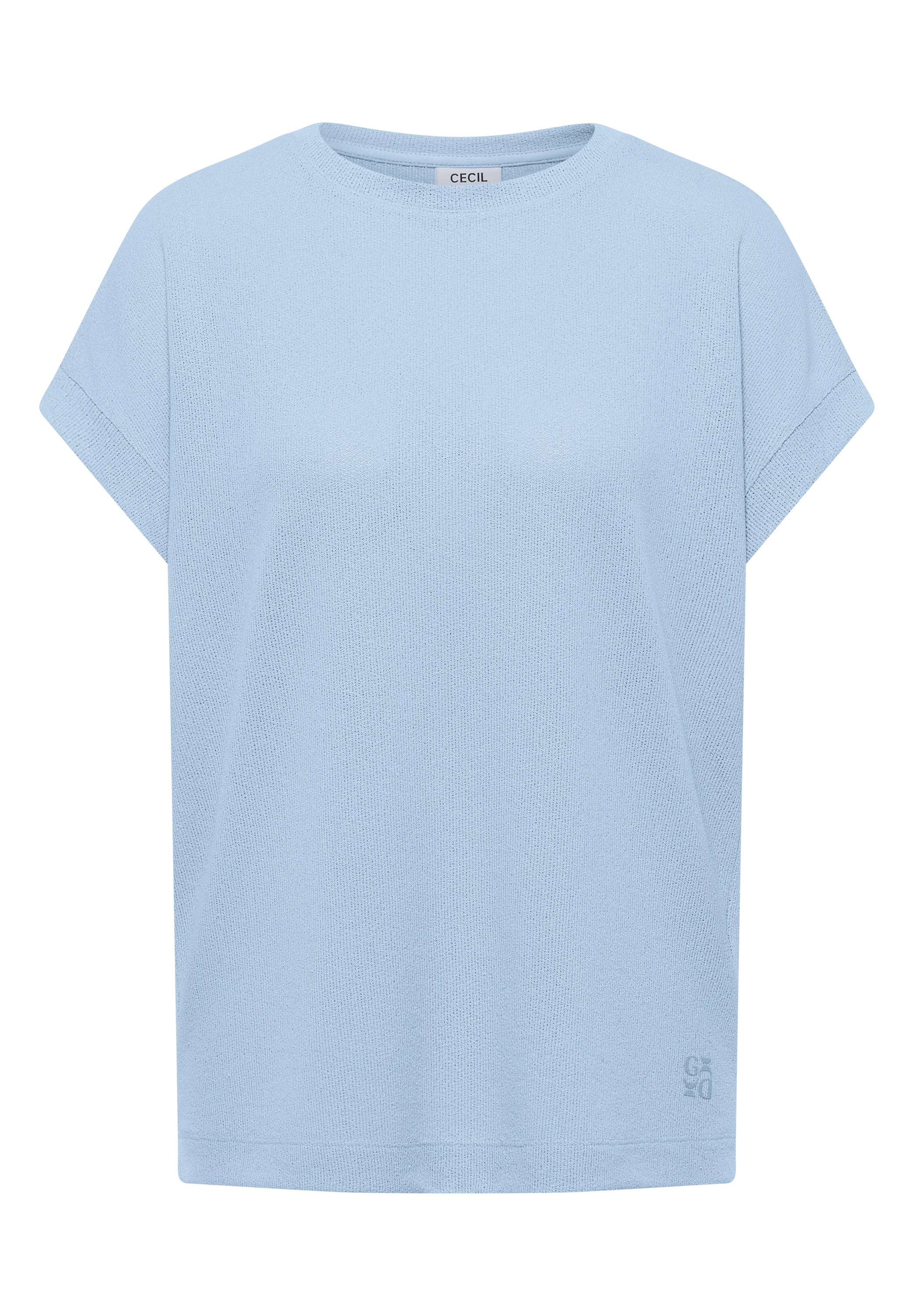 T-Shirt CECIL, Damen, Gr. XXL (46), fresh water blau, Stoff, 60% Viskose, 40% Polyester, unifarben, comfort fit normal, U-Boot-Ausschnitt, Bündchen, Shirts T-Shirt, mit U-Boot-Ausschnitt 3