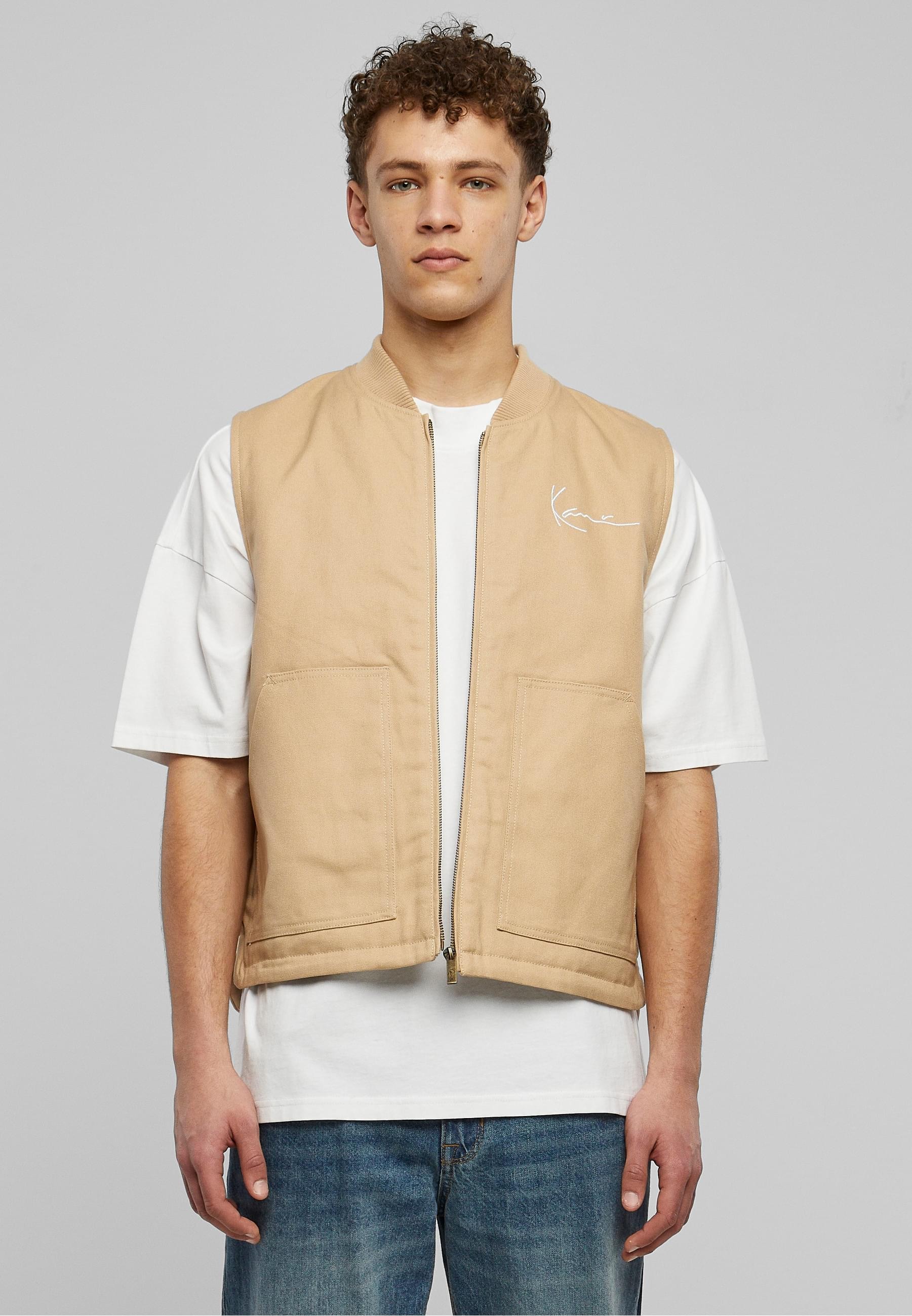 Karl Kani Steppweste »Karl Kani Herren KM231-044-1 KK Chest Signature Vest sand«, (1 tlg.)