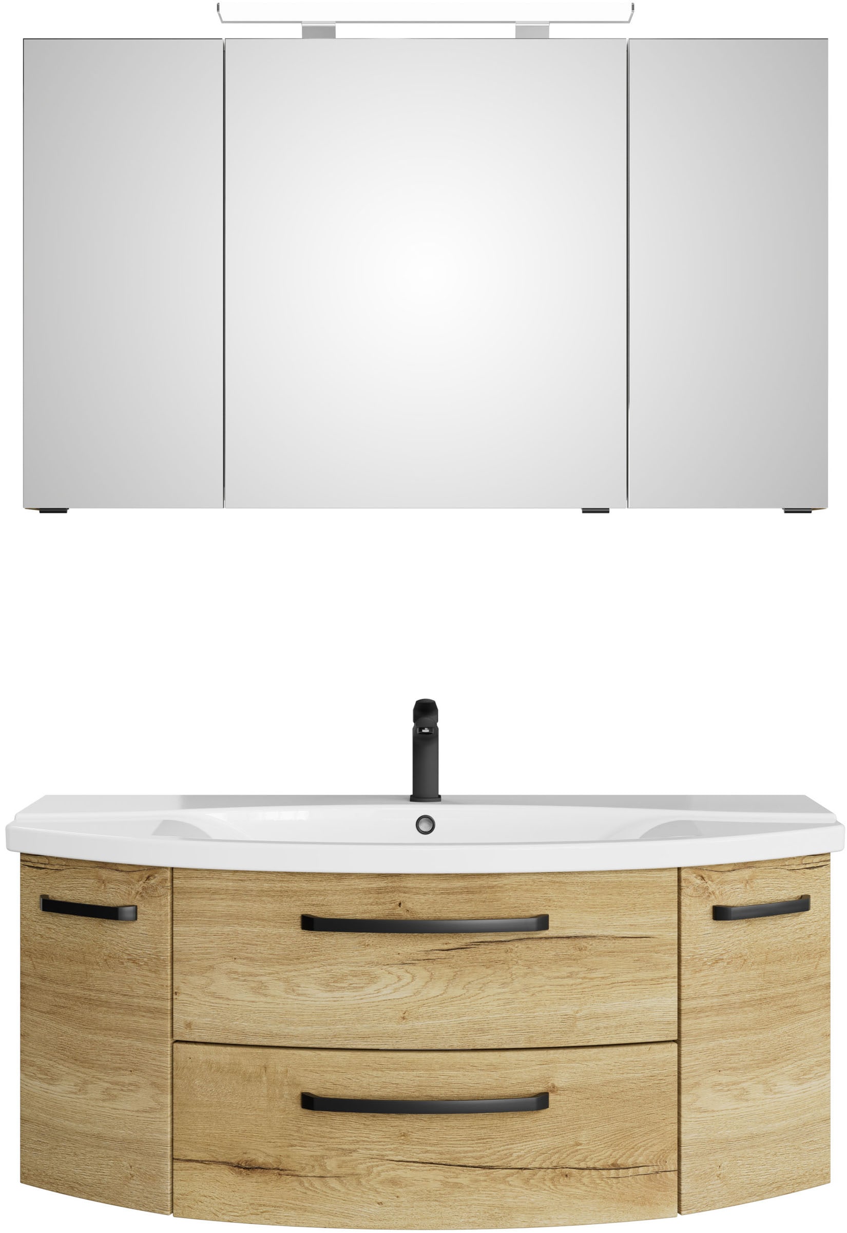 Saphir Badmöbel-Set "Serie 4010 2-teilig Keramik-Waschtisch mit LED-Spiegel günstig online kaufen