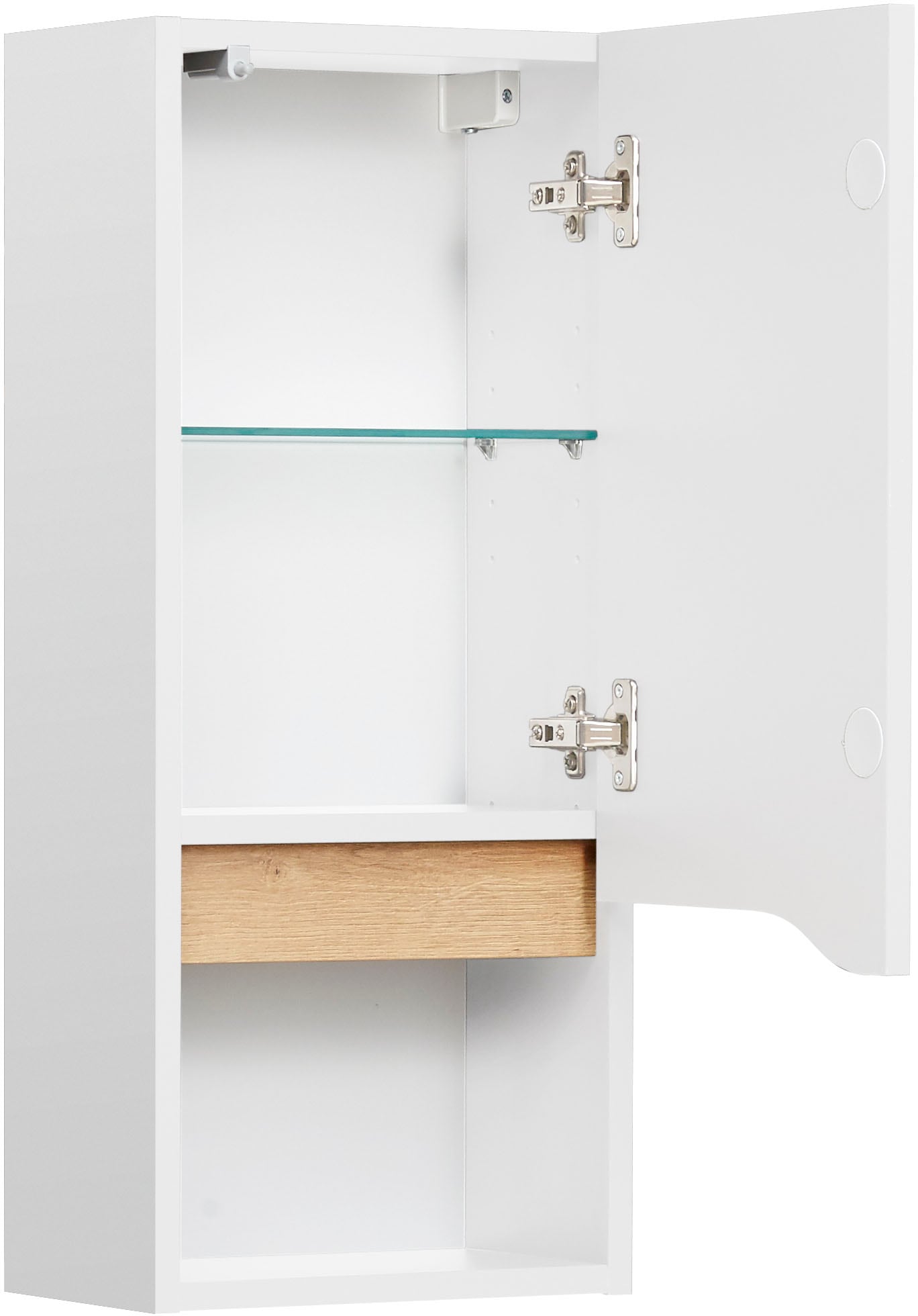 Saphir Hängeschrank »Quickset Wand-Badschrank 30 cm breit mit 1 Tür, 1 offenes Fach«, Badezimmer-Hängeschrank inkl. Türdämpfer, grifflos