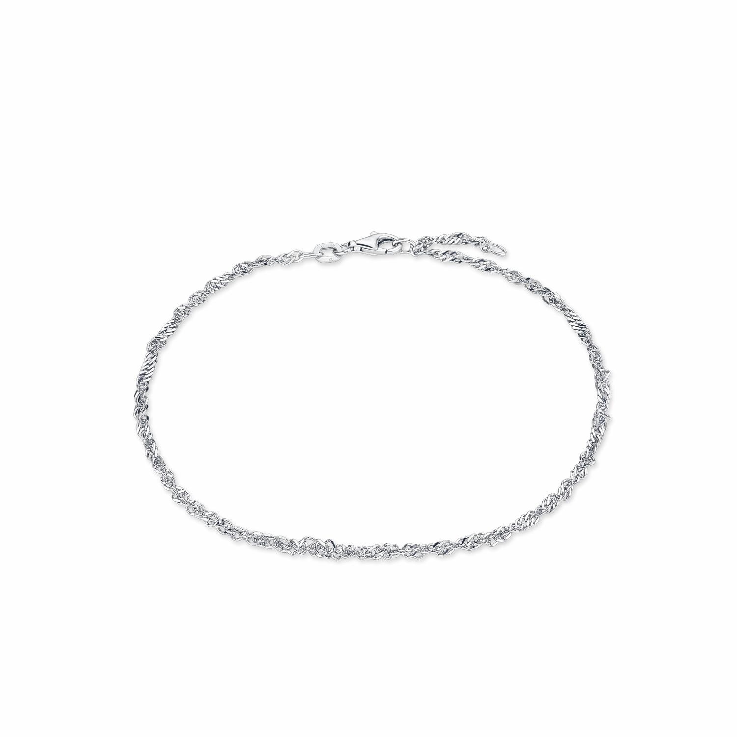 Fußkette AMOR "Schmuck Geschenk Körperschmuck, Singapurkettengliederung", silber (silber, 925), Fußketten, Damen, Silber 925 (Sterlingsilber) 6