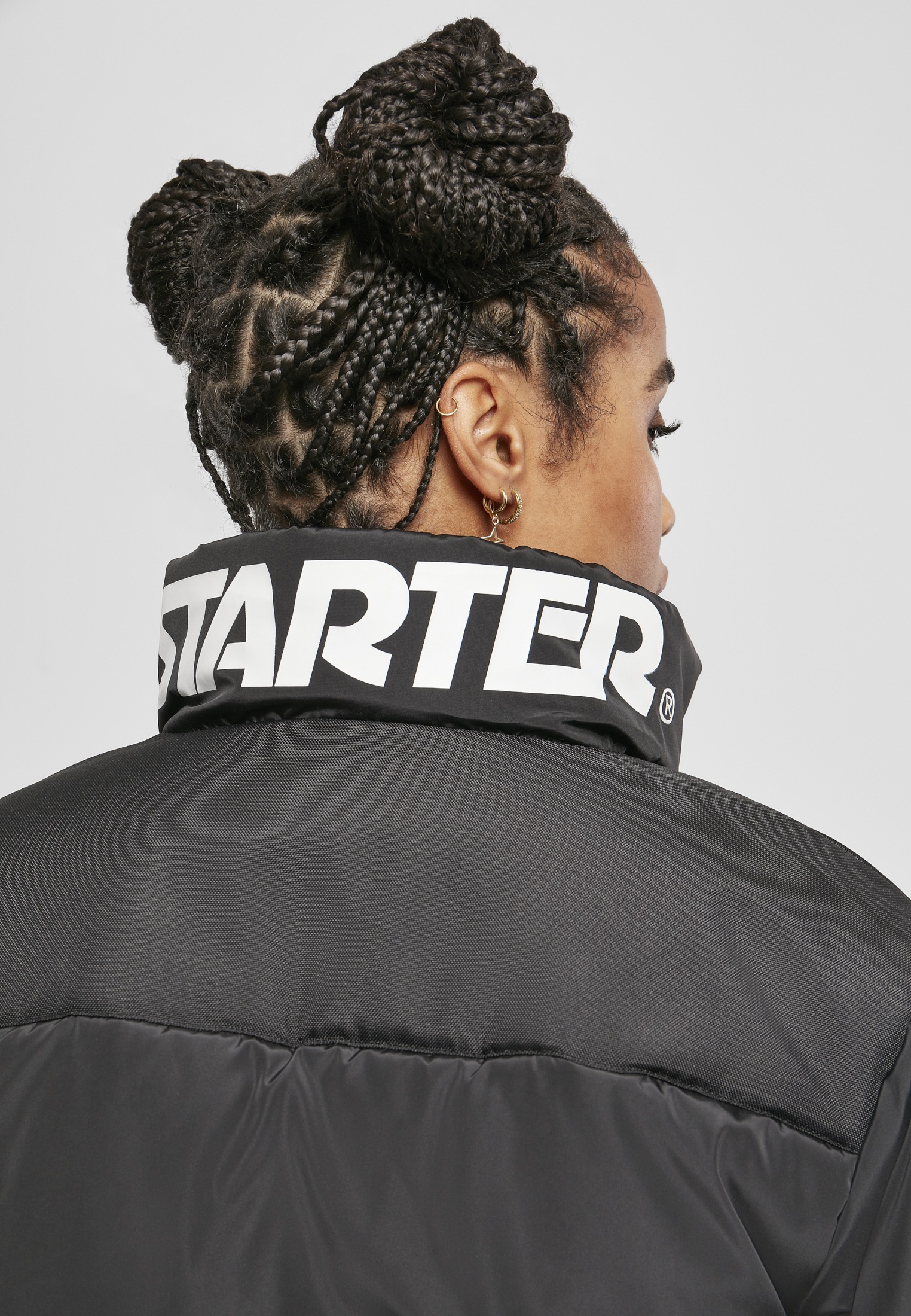 Starter Jacket«, (1 ohne Ladies kaufen für | Logo Kapuze Winterjacke BAUR Starter Label »Damen Puffer Black St.),