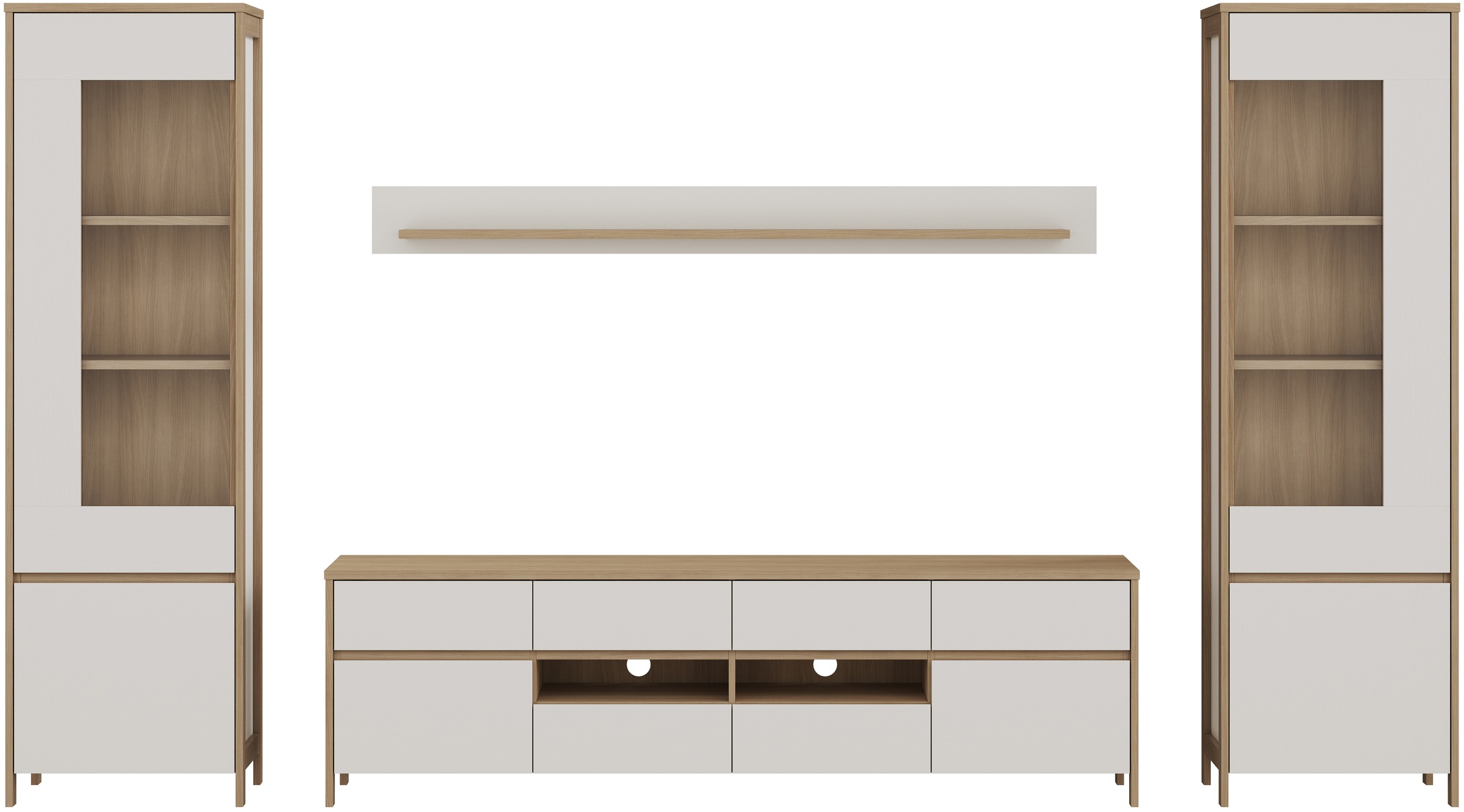 Thumbnail - Home affaire Wohnwand "Stranda, moderne Anbauwand, Komplettset im Scandi-Style" 4 Stk. tlg.