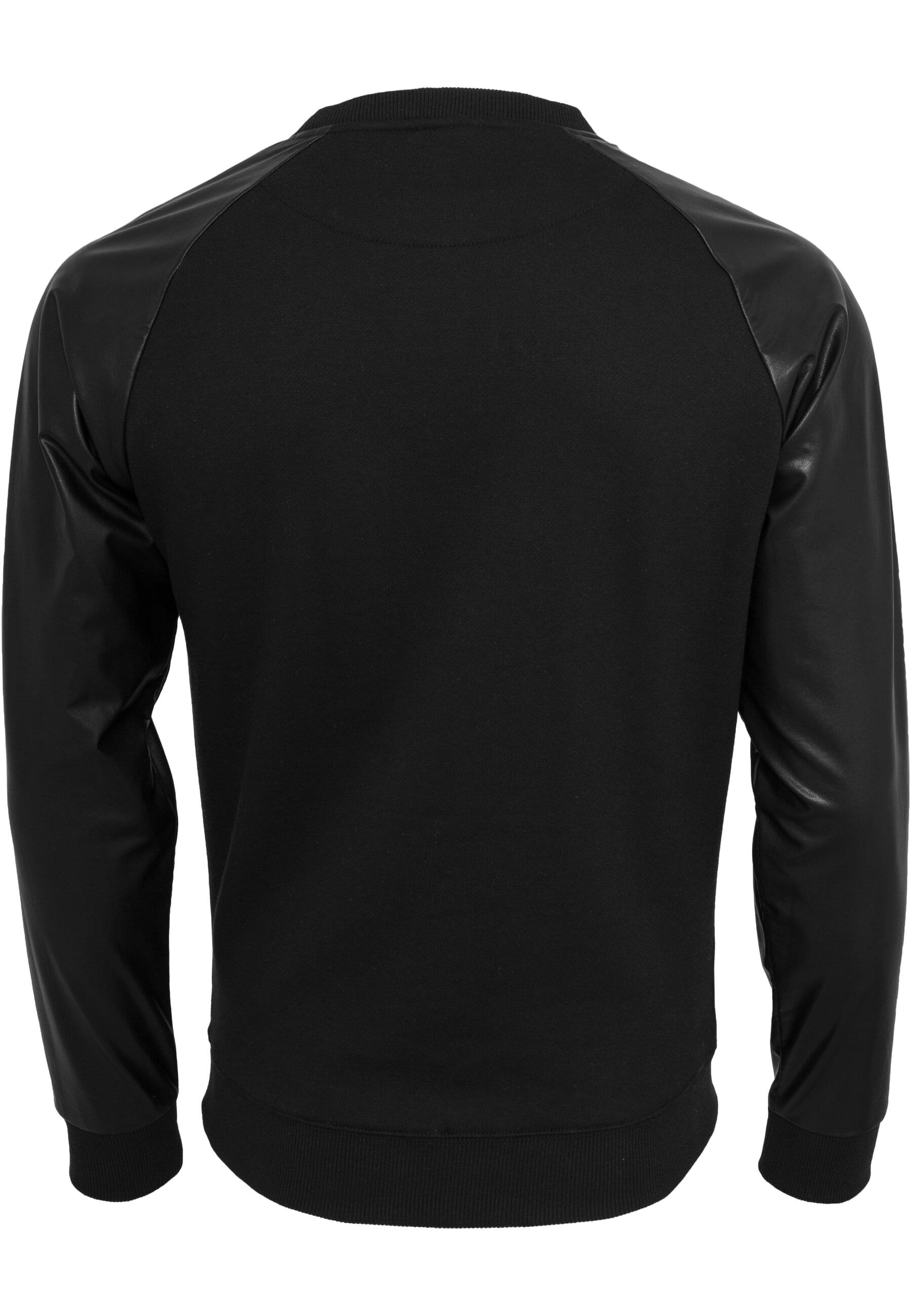 URBAN CLASSICS Rundhalspullover »Urban Classics Herren Raglan Leather Imitation Crew«, (1 tlg.)