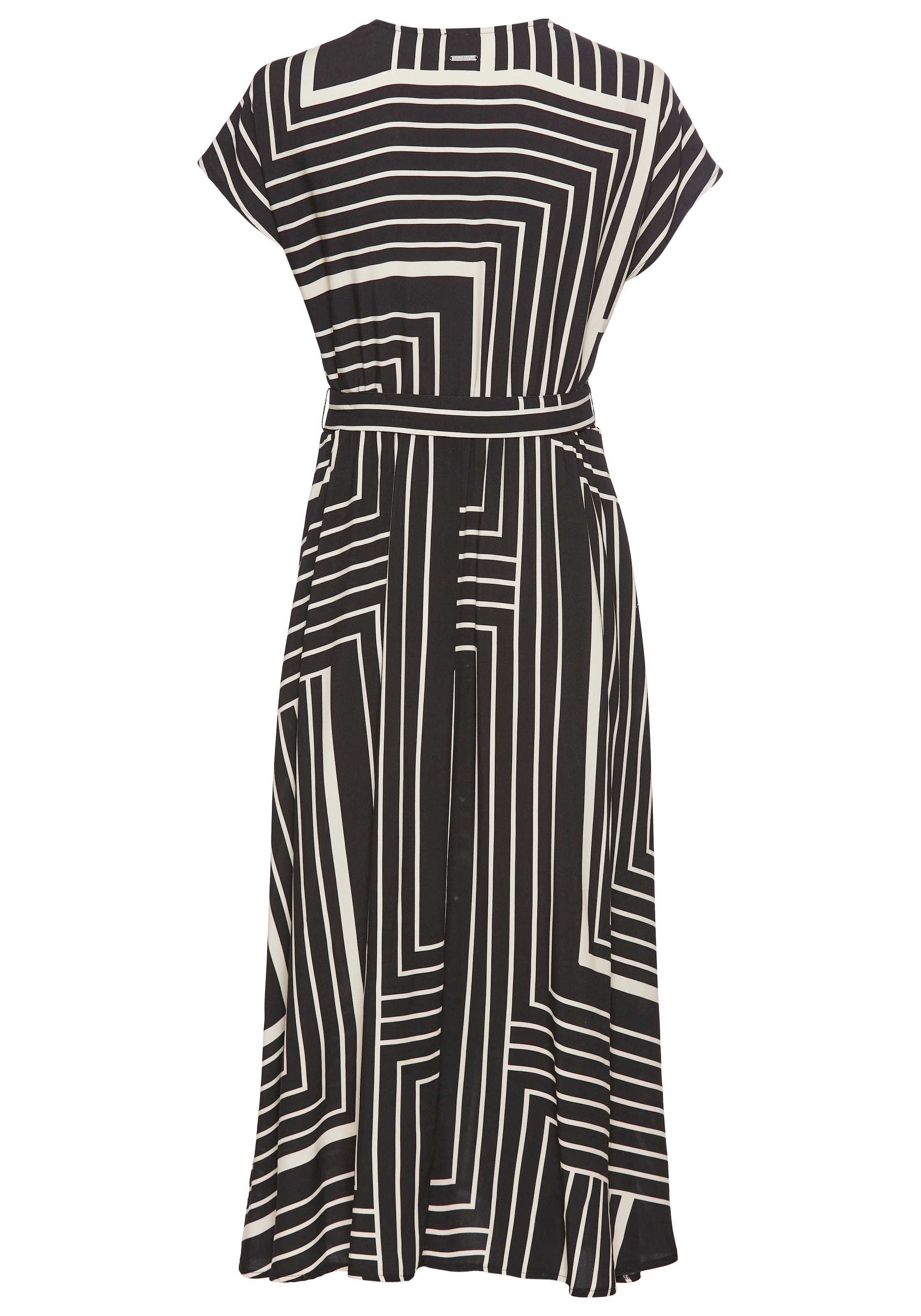 Laura Scott Midikleid, (2 tlg., inklusive Stoffgürtel), im trendigen Maxi-Streifendesign