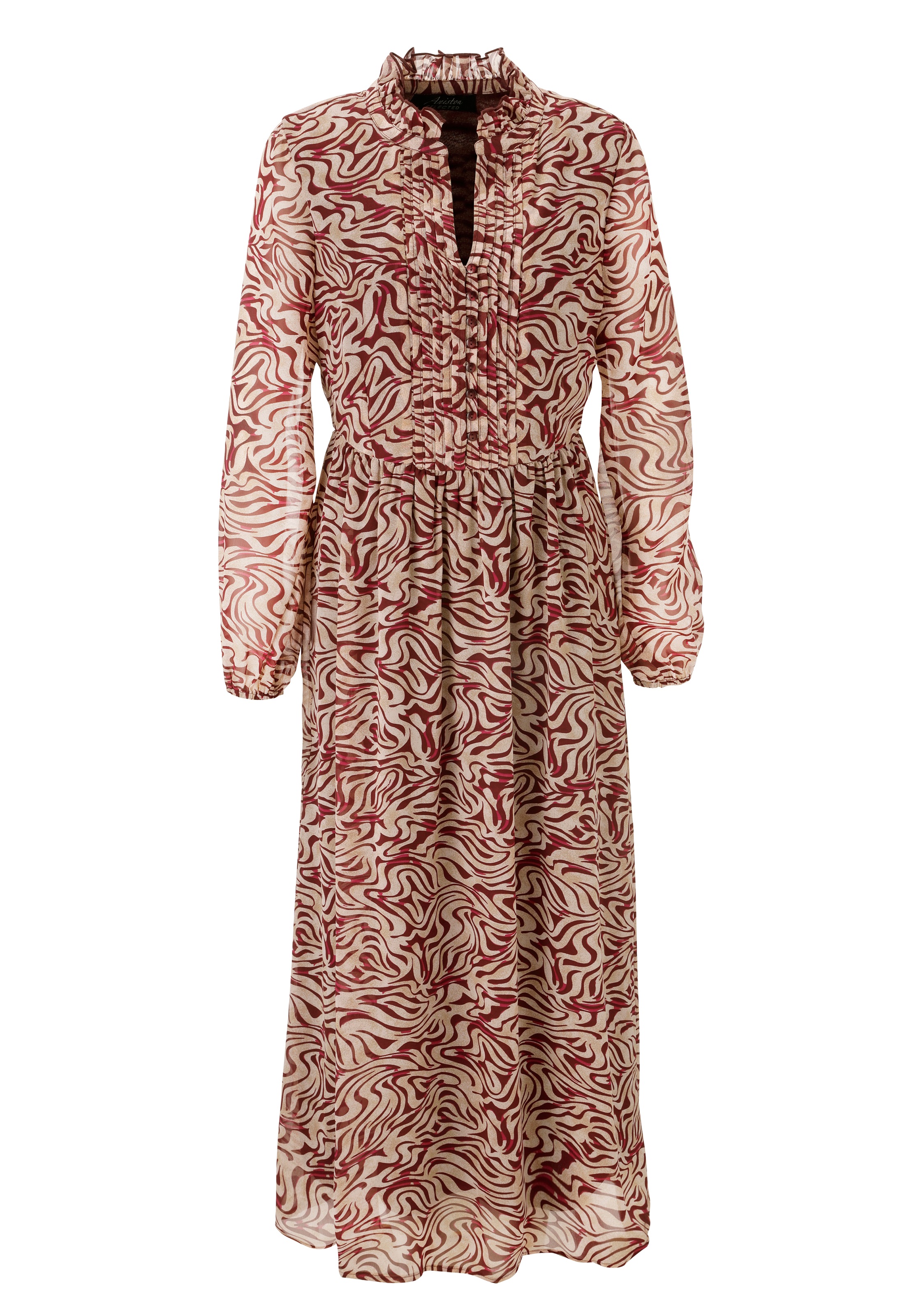 Aniston SELECTED Maxikleid, mit aufwendiger und dekorativer Biesenverarbeitung - NEUE KOLLEKTION