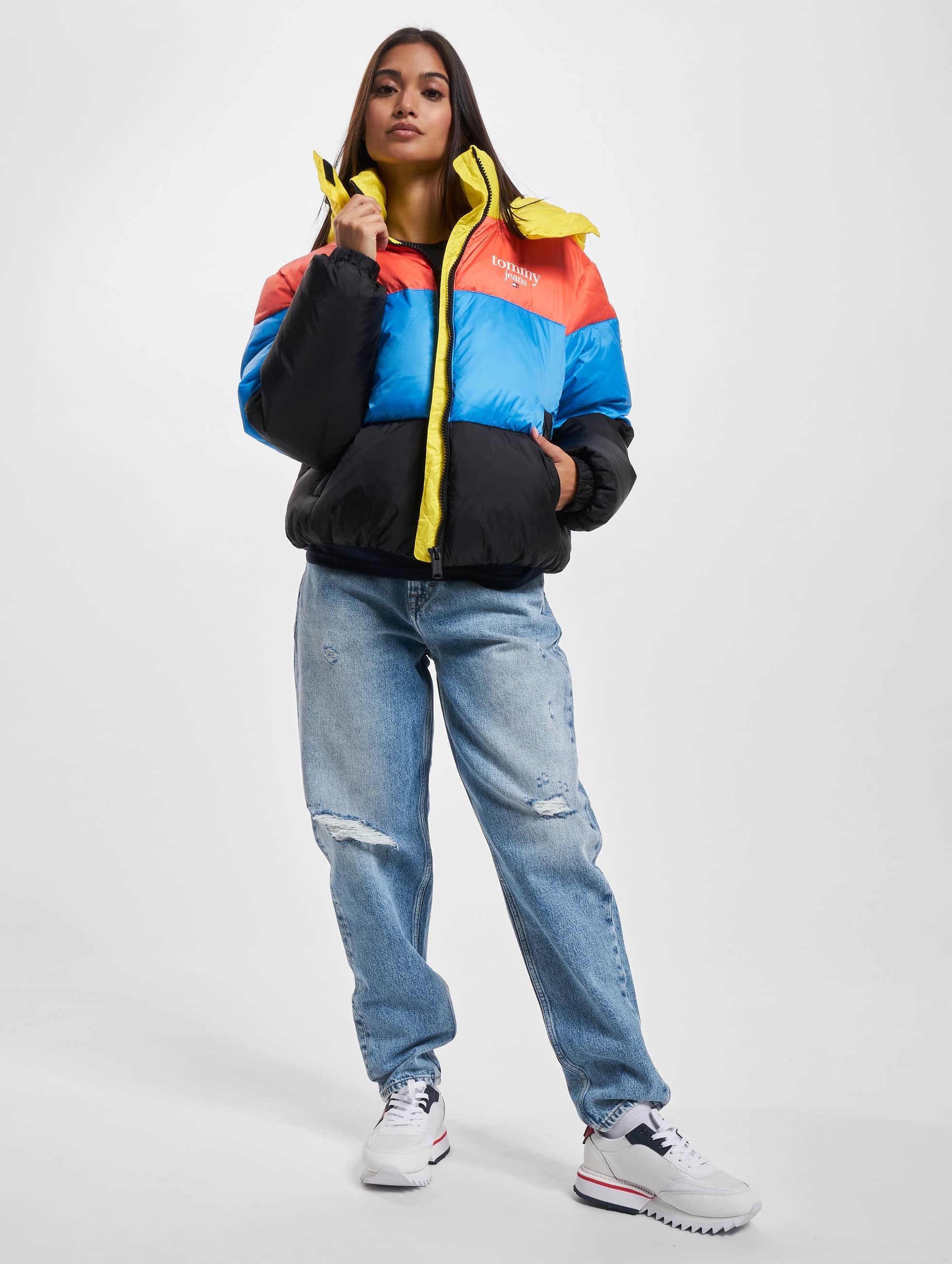 Outdoorjacke »Damen Tommy Jeans Colorblock Puffer«, (1 St.)