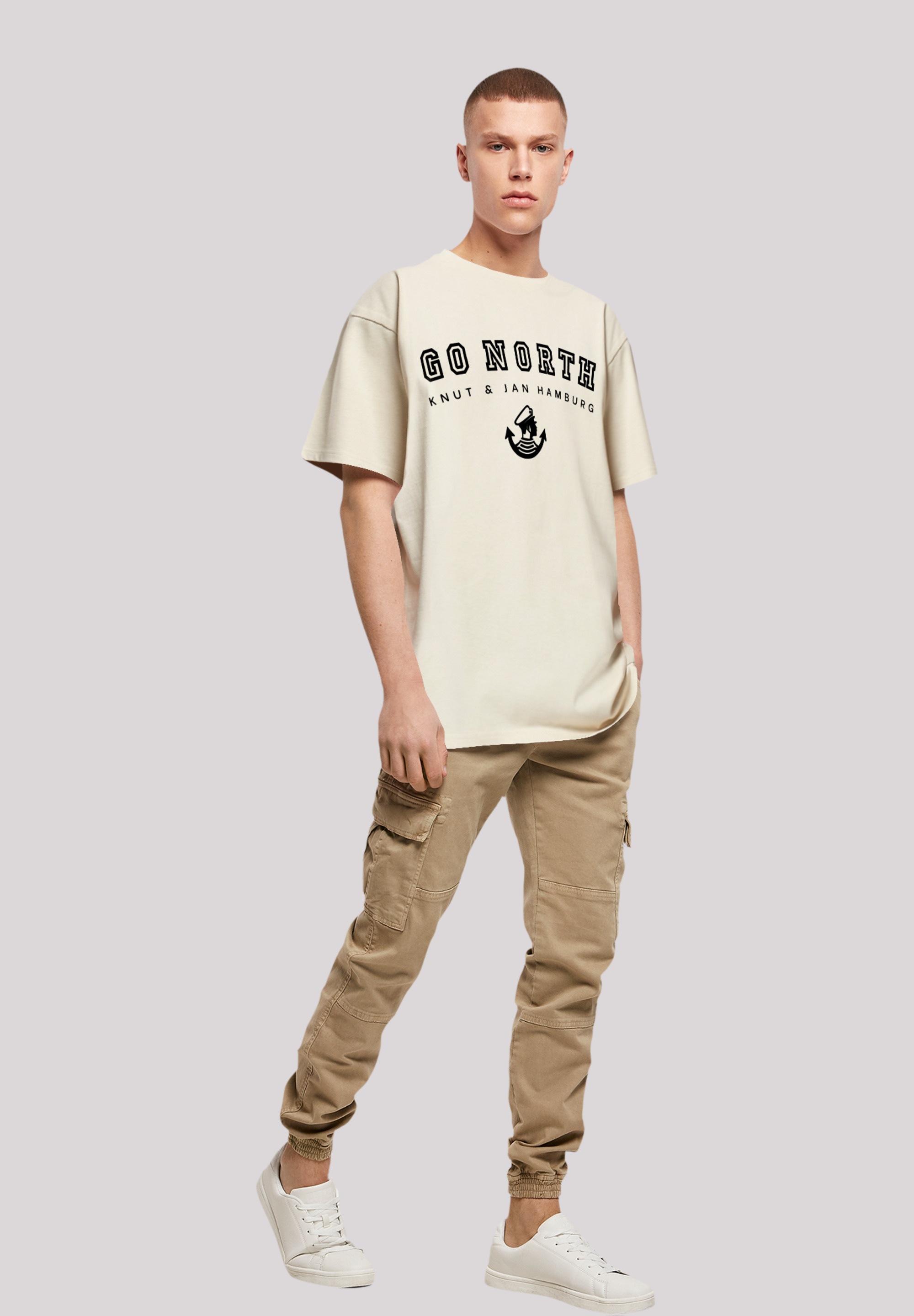 F4NT4STIC T-Shirt »Go North Knut & Jan Hamburg«, Print