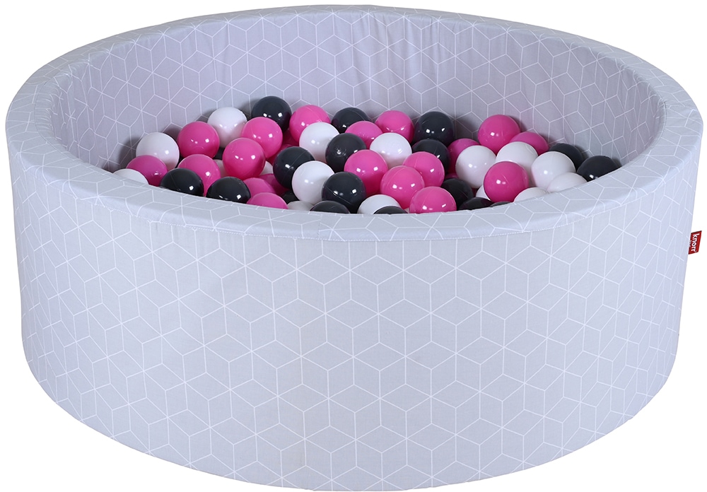 Knorrtoys® Bällebad »Geo, Cube Grey«, mit 300 Bällen creme/Grey/rose; Made  in Europe | BAUR