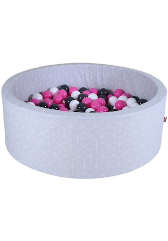 Knorrtoys® Bällebad »Geo, Cube Grey«, mit 300 Bällen creme/Grey/rose; Made in Europe kaufen
