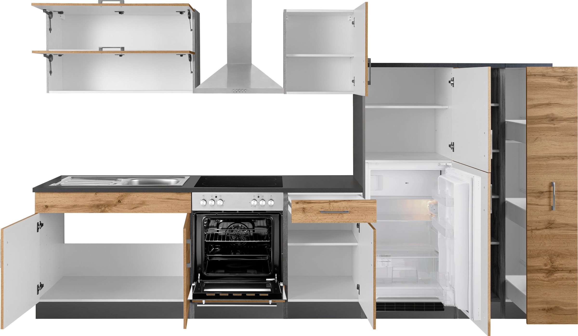 KOCHSTATION Küchenzeile »KS-Colmar«, ohne E-Geräte, Breite 330 cm