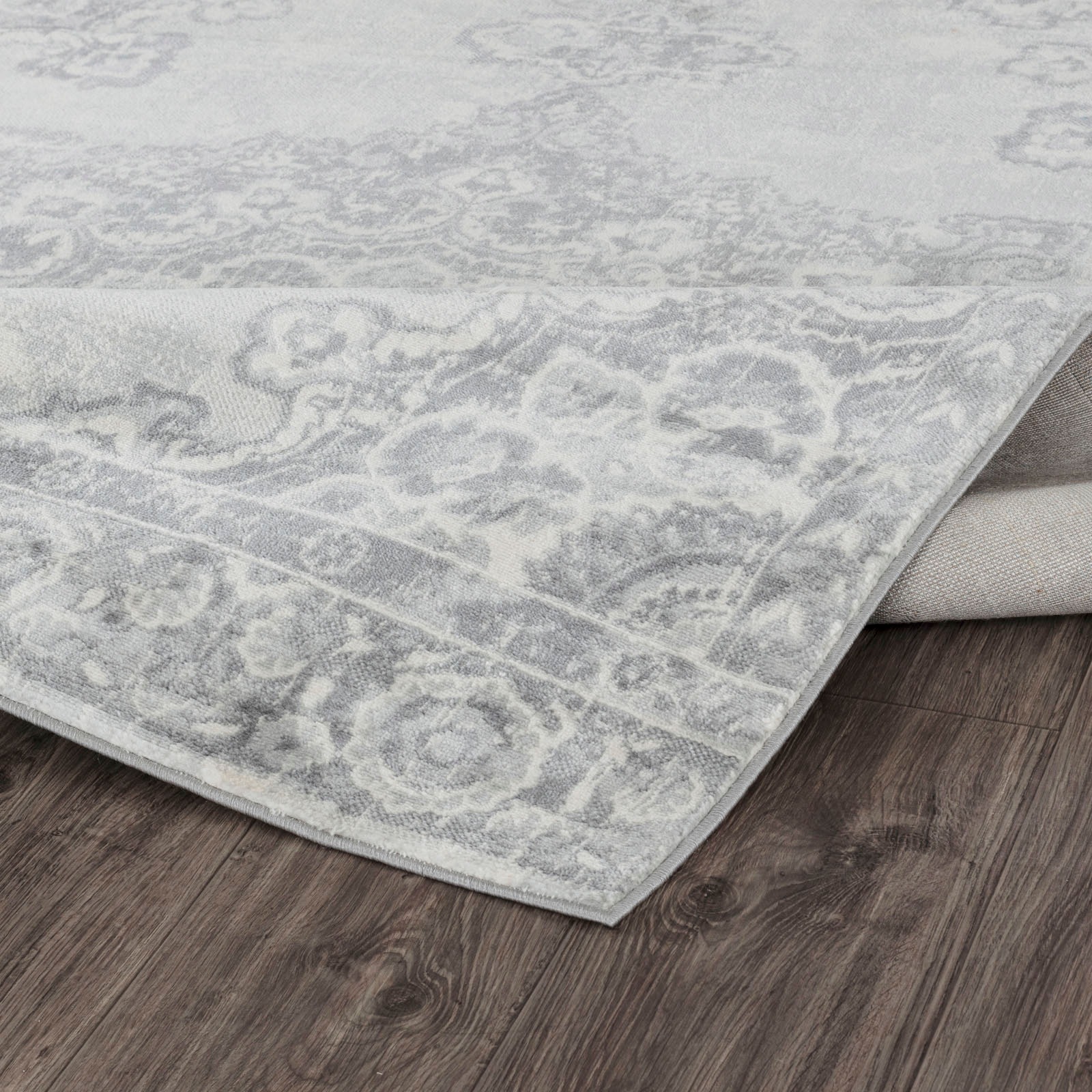 Teppich LIVABLISS "CORO", grau, B:80cm H:11mm L:220cm, Kunstfaser, Teppiche, Teppich, Boho Kurzflor Orientteppich, Wohnzimmer, Schlafzimmer, Grau 3