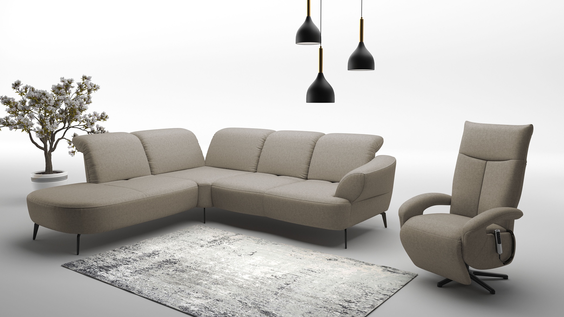 sit&more Ecksofa »Dance«, inkl.System Click&Seat und Sitztiefenverstellung