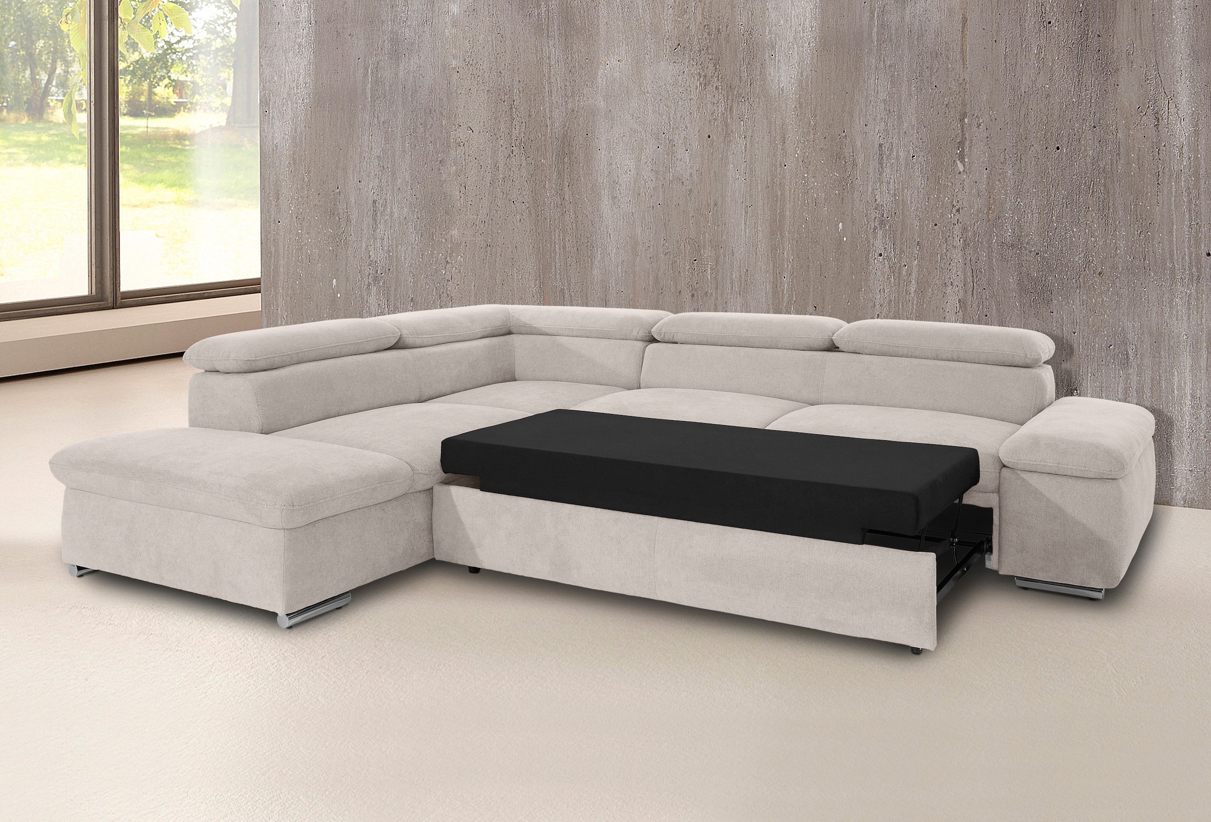sit&more Ecksofa "Alcatraz L-Form", wahlweise mit Bettfunktion günstig online kaufen