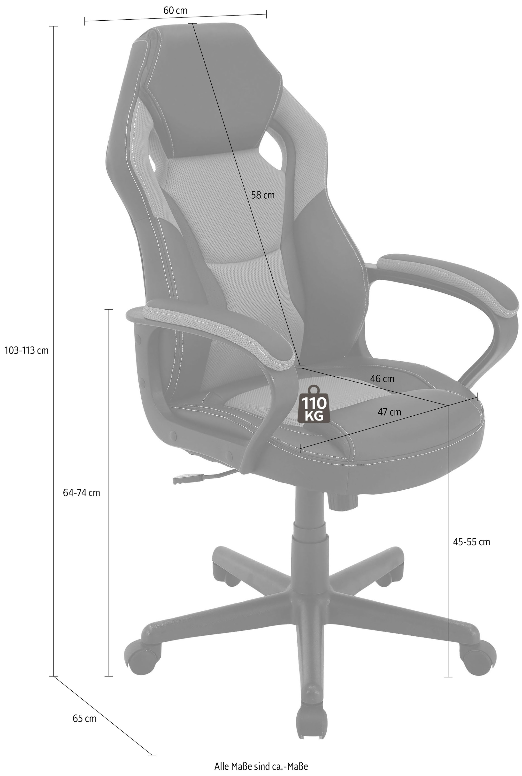 Homexperts Büromöbel-Set »Tron«, (Spar-Set, 2 tlg.), Gaming-Set bestehend aus Gamingtisch Tron und Gamingchair Manta