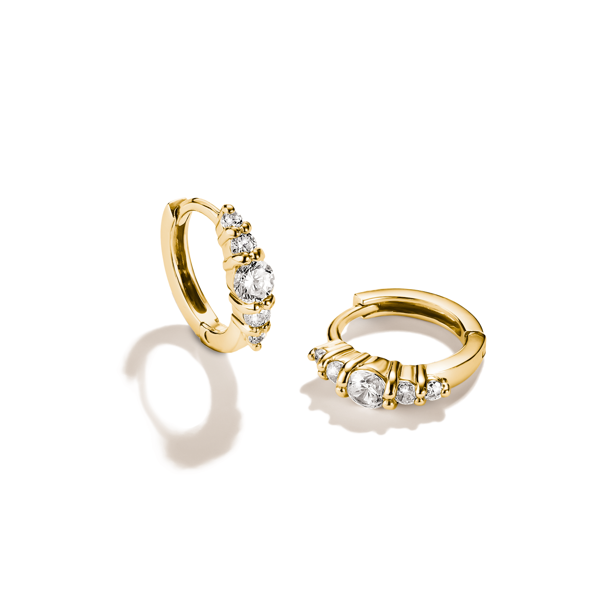 THOMAS SABO Paar Creolen »gelbgoldfarben mit Zirkonia« mit Zirkonia (synth.)