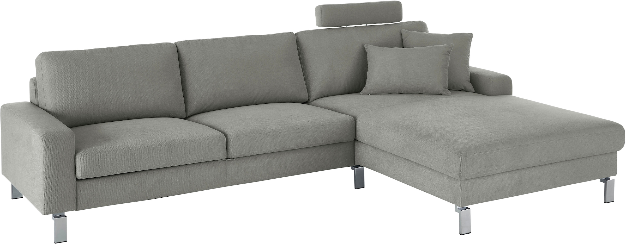 3C Candy Ecksofa »Lecce, wahlweise Tonnentaschenfederkern«, teilmotorische im 2,5-Sitzer Longchair oder Bett PUR-Schaumstoff und BAUR Schlaffunktion im 