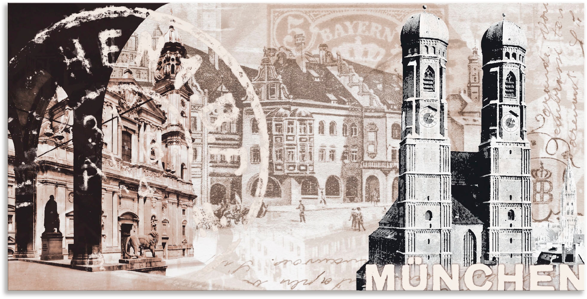 | BAUR St.), Poster Wandaufkleber Größen Deutschland, als (1 Wandbild Leinwandbild, Black »München«, oder Artland in Alubild, versch. Friday