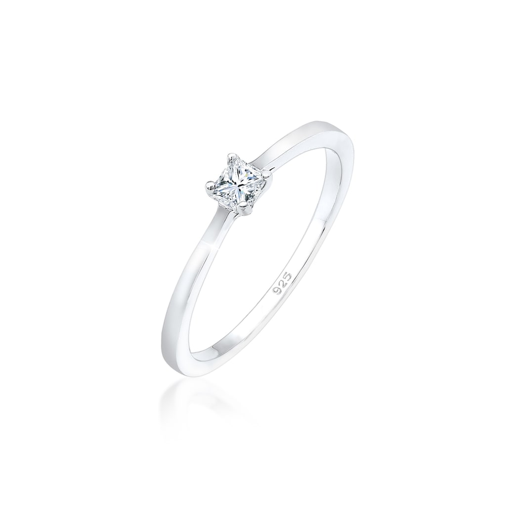 Elli DIAMONDS Verlobungsring »Diamant 0.1 ct. Solitär Verlobung 925 Silber«