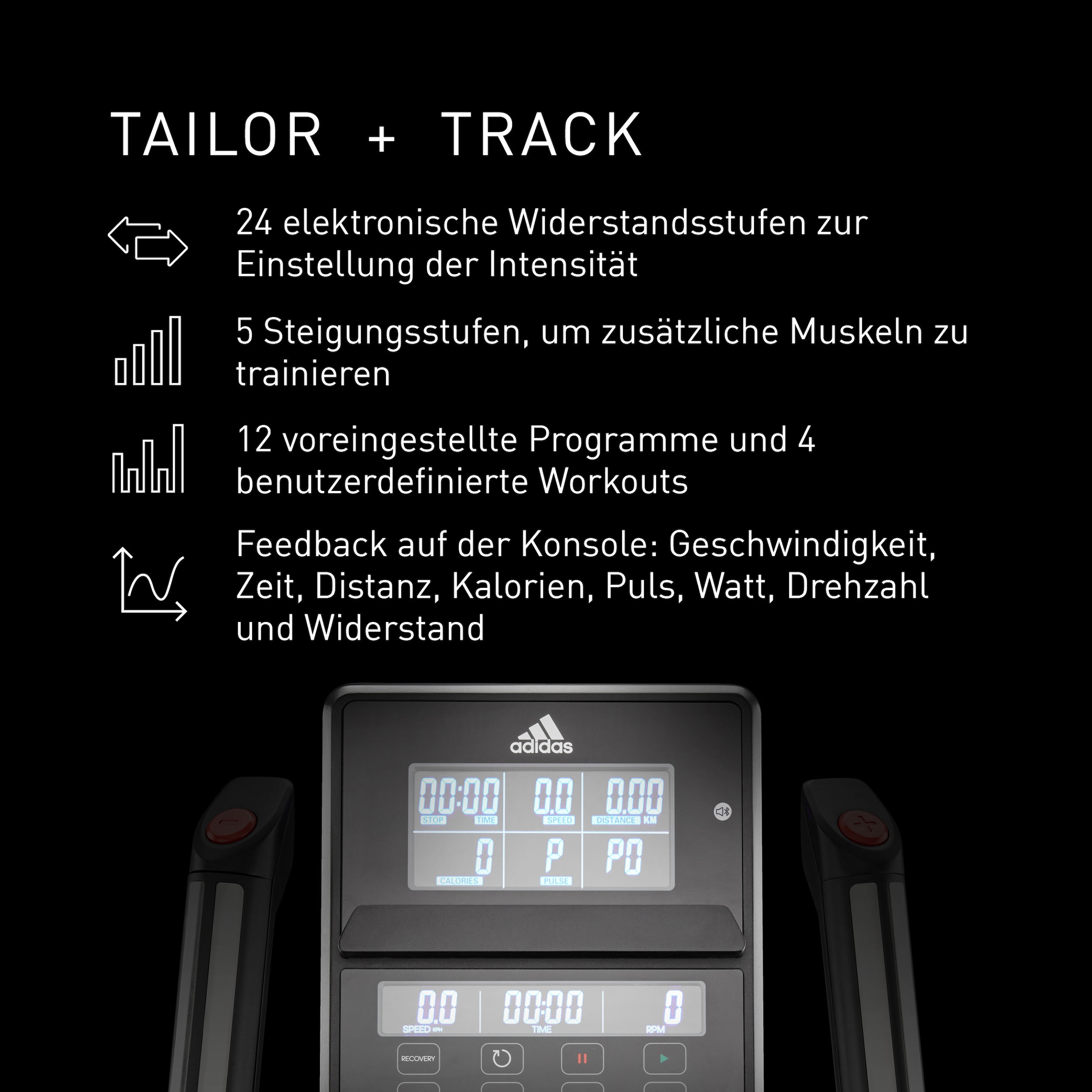 adidas Performance Ellipsentrainer-Ergometer »X-21FD«, (mit Höhen-Niveau-Regulierung)