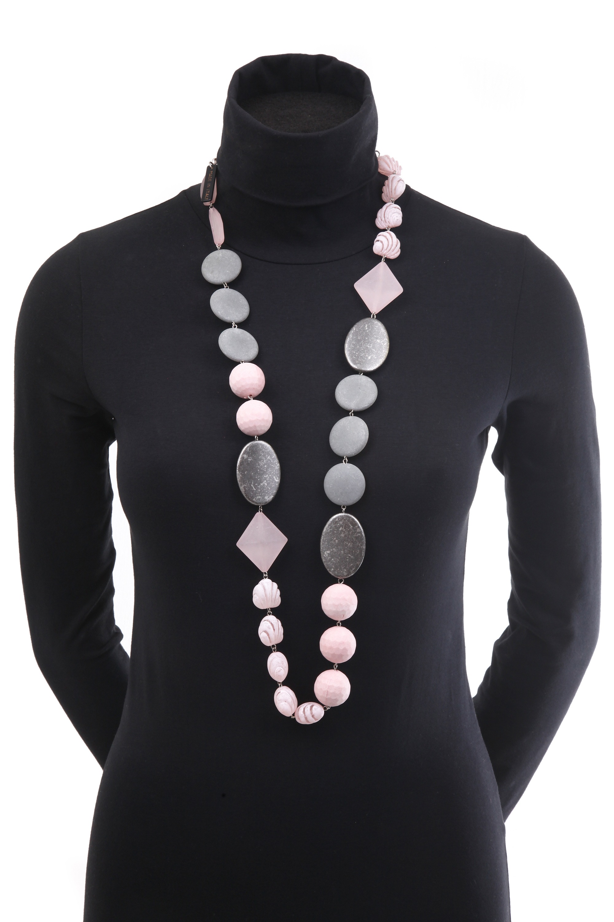 COLLEZIONE ALESSANDRO Lange Kette »Marit«, mit hochwerigen matten Kunststoffelementen in geometrischer Form