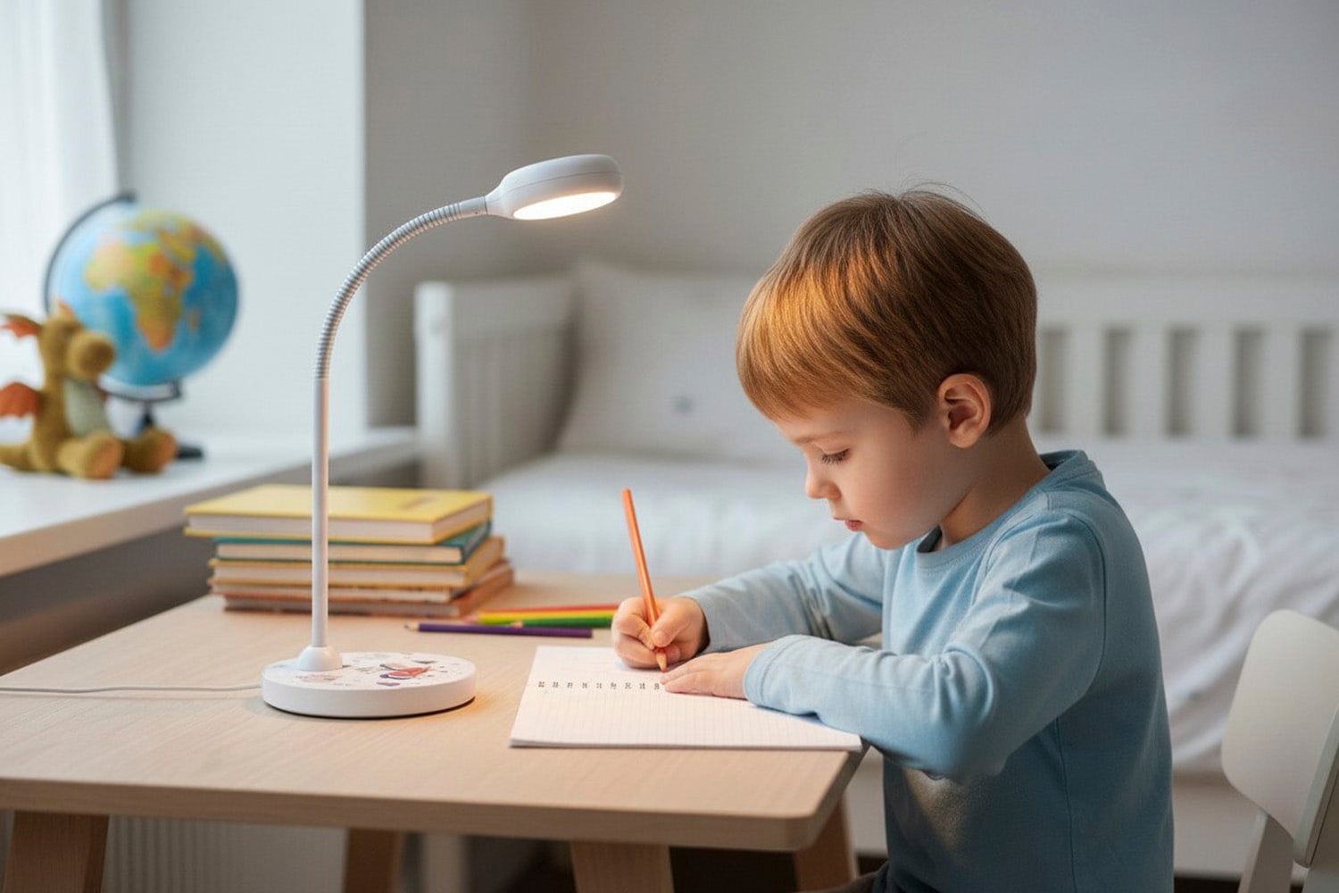 niermann Schreibtischlampe »Kinderlampe mit Motiv "Ritter Theo", Kinderzimmer« GX53 1 Stk. flexibel verstellbarer Leuchtenarm, Made in Germany