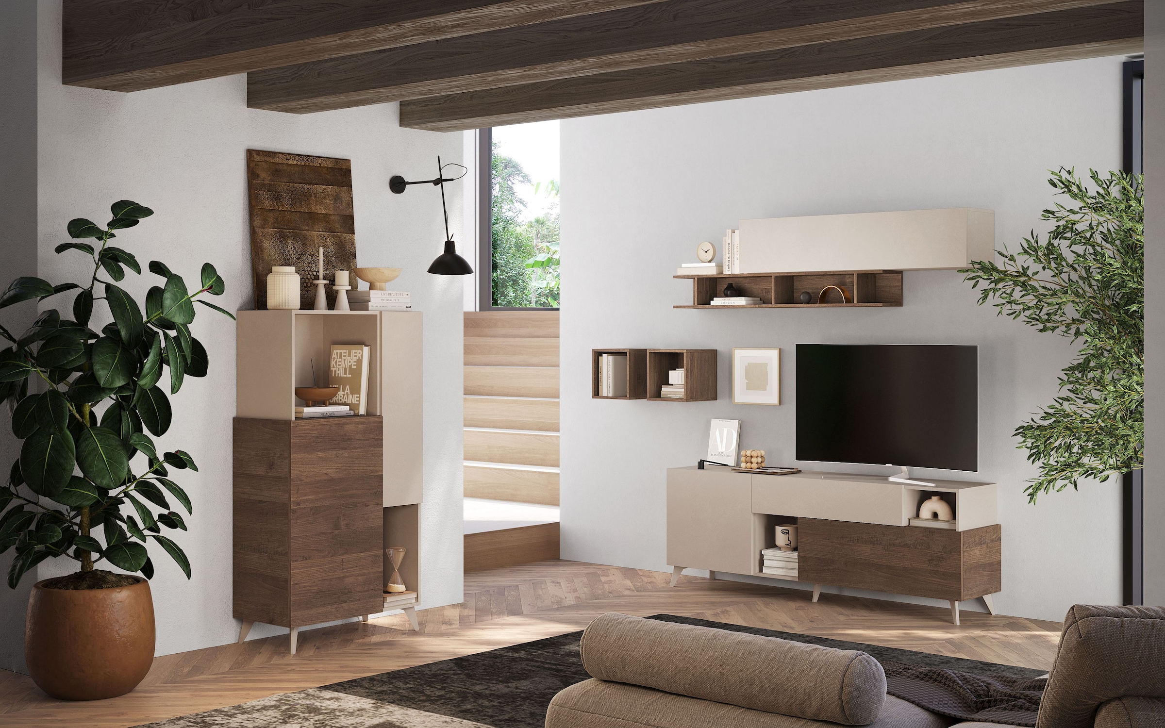 INOSIGN Lowboard »Monaco Breite 181 cm, TV-Board mit 1 Tür, 1 Klappe u. 1 Schubkasten«, Fernsehtisch, TV-Schrank, Soft/Self Closing