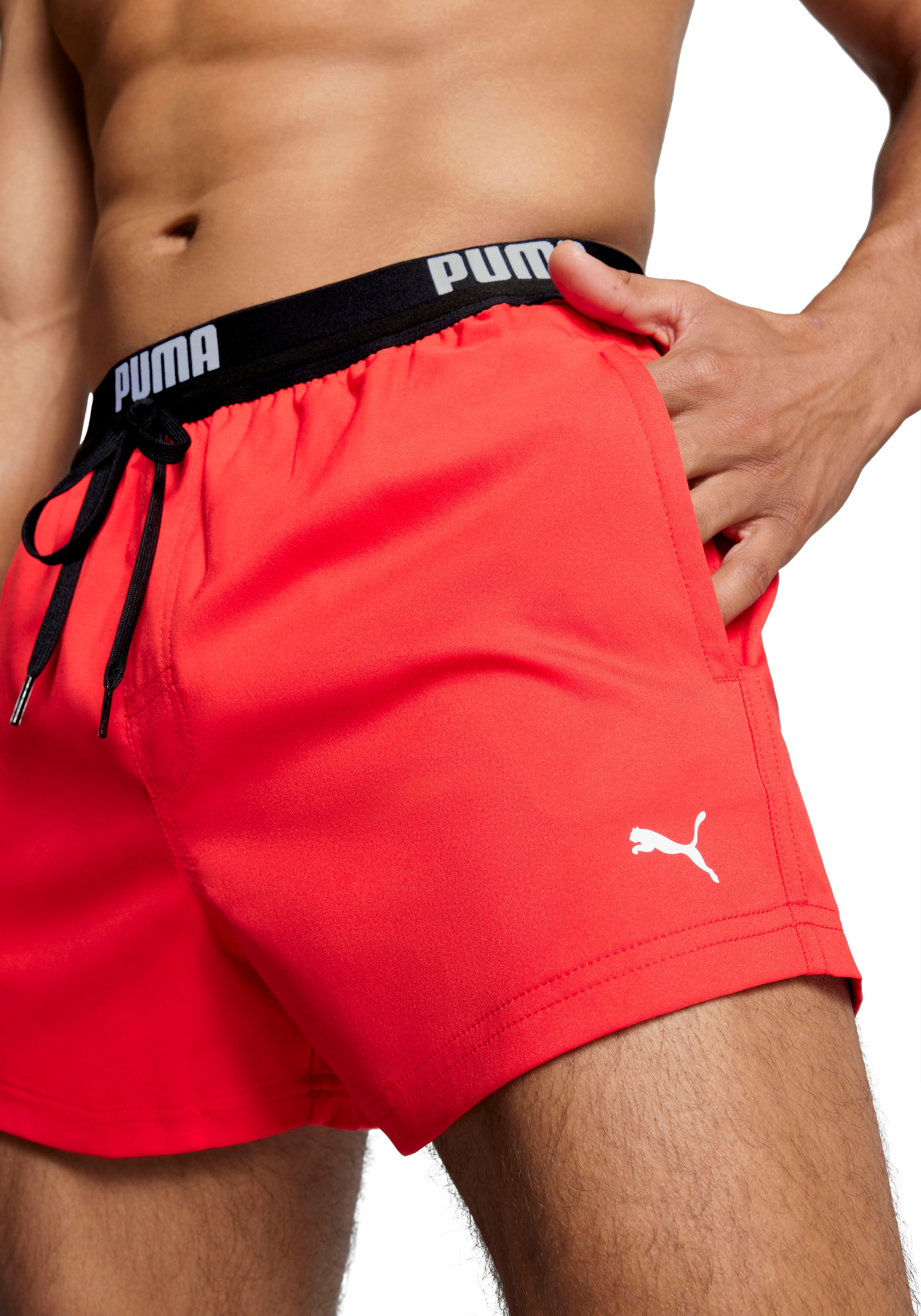 PUMA Badeshorts, mit elastischem Logobund