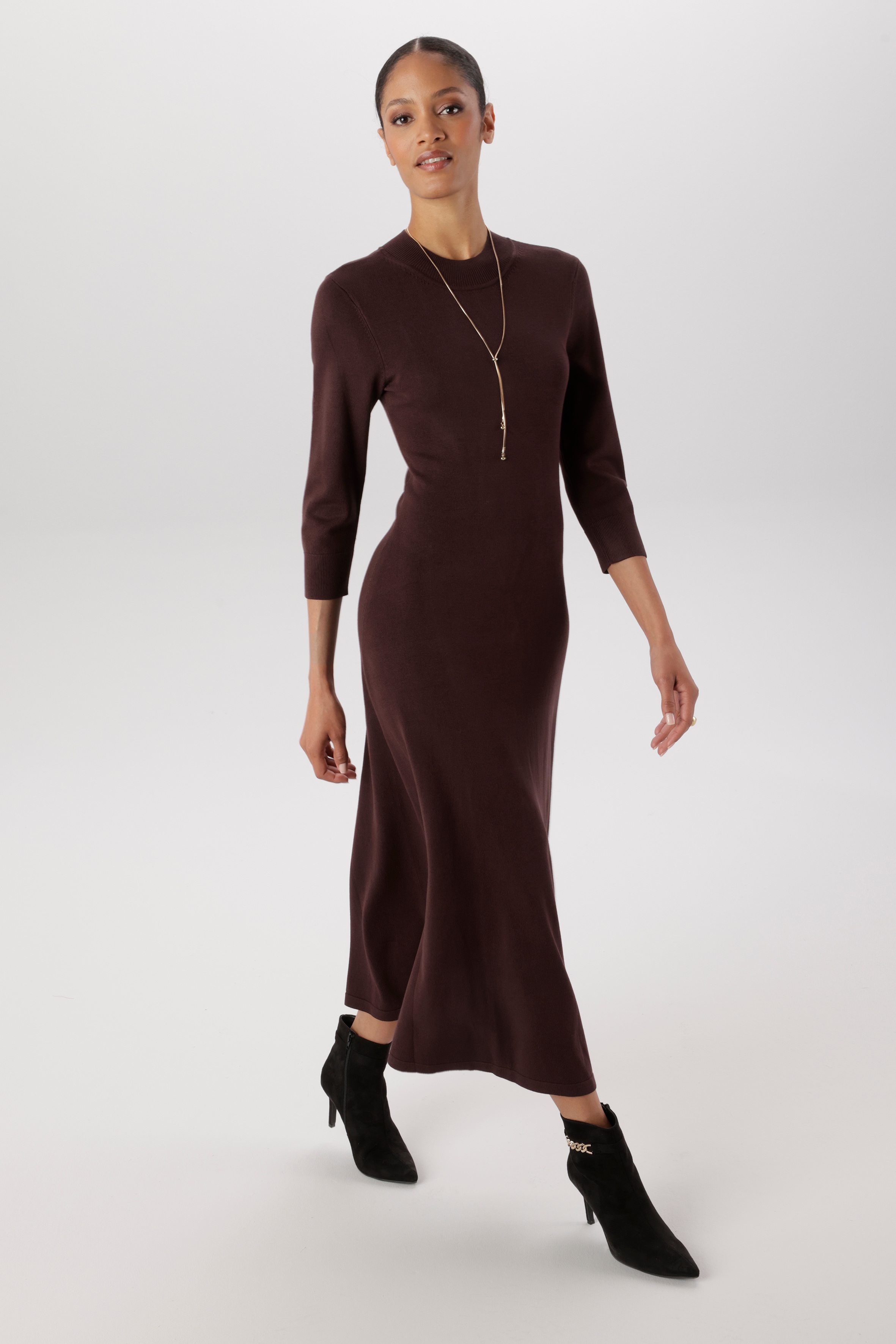 Aniston SELECTED Strickkleid mit kleinem Stehkragen - NEUE KOLLEKTION