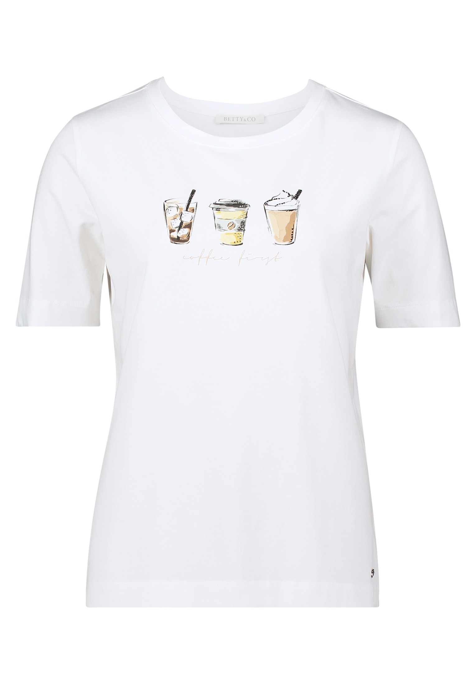Betty&Co Kurzarmshirt »Betty & Co Casual-Shirt mit Strass«, (1 tlg.), Druck