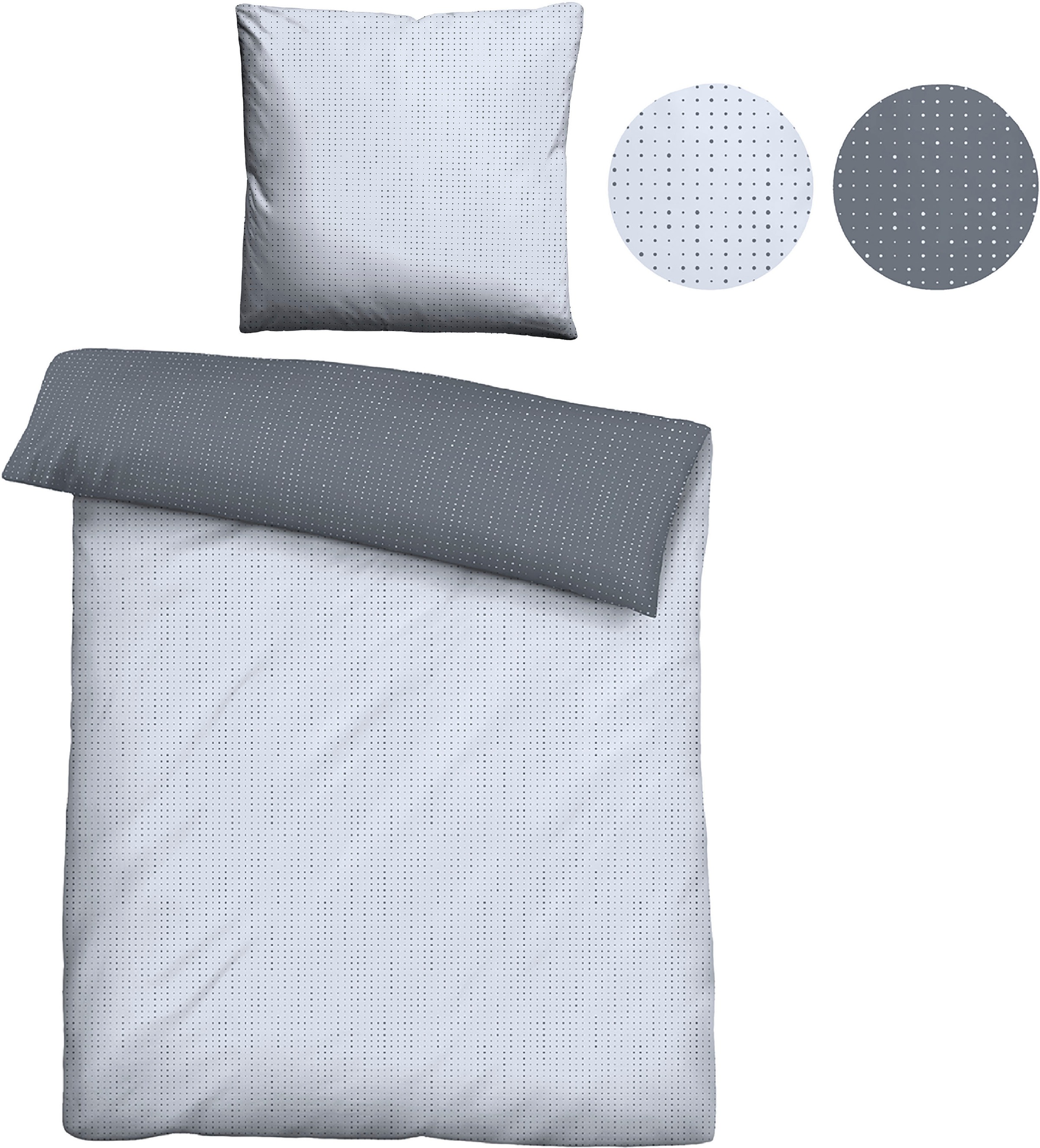 Biberna Wendebettwäsche »Combinate in Gr. 135x200, 155x220 oder 200x200 cm« 2 Stk. tlg. Bettwäsche aus Baumwolle, zeitlose Bettwäsche mit Wendeoptik