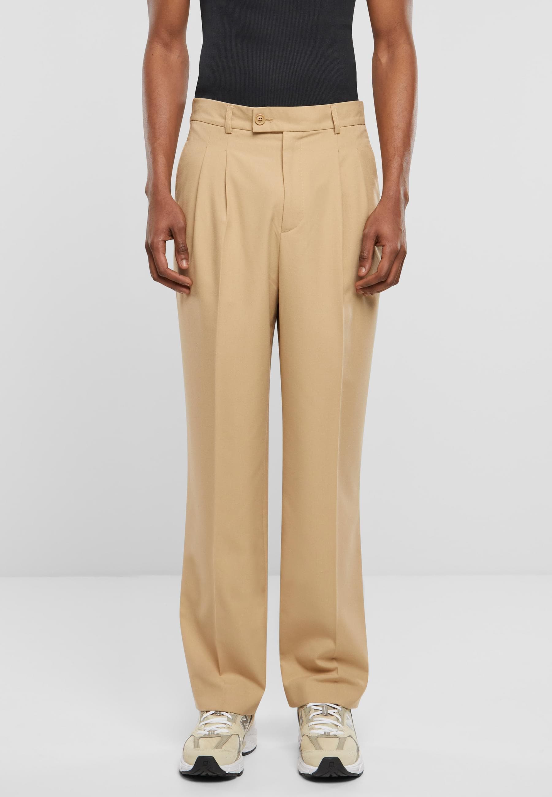 URBAN CLASSICS Stoffhose »Urban Classics Herren Double Pleated Pants«, (1 tlg.)
