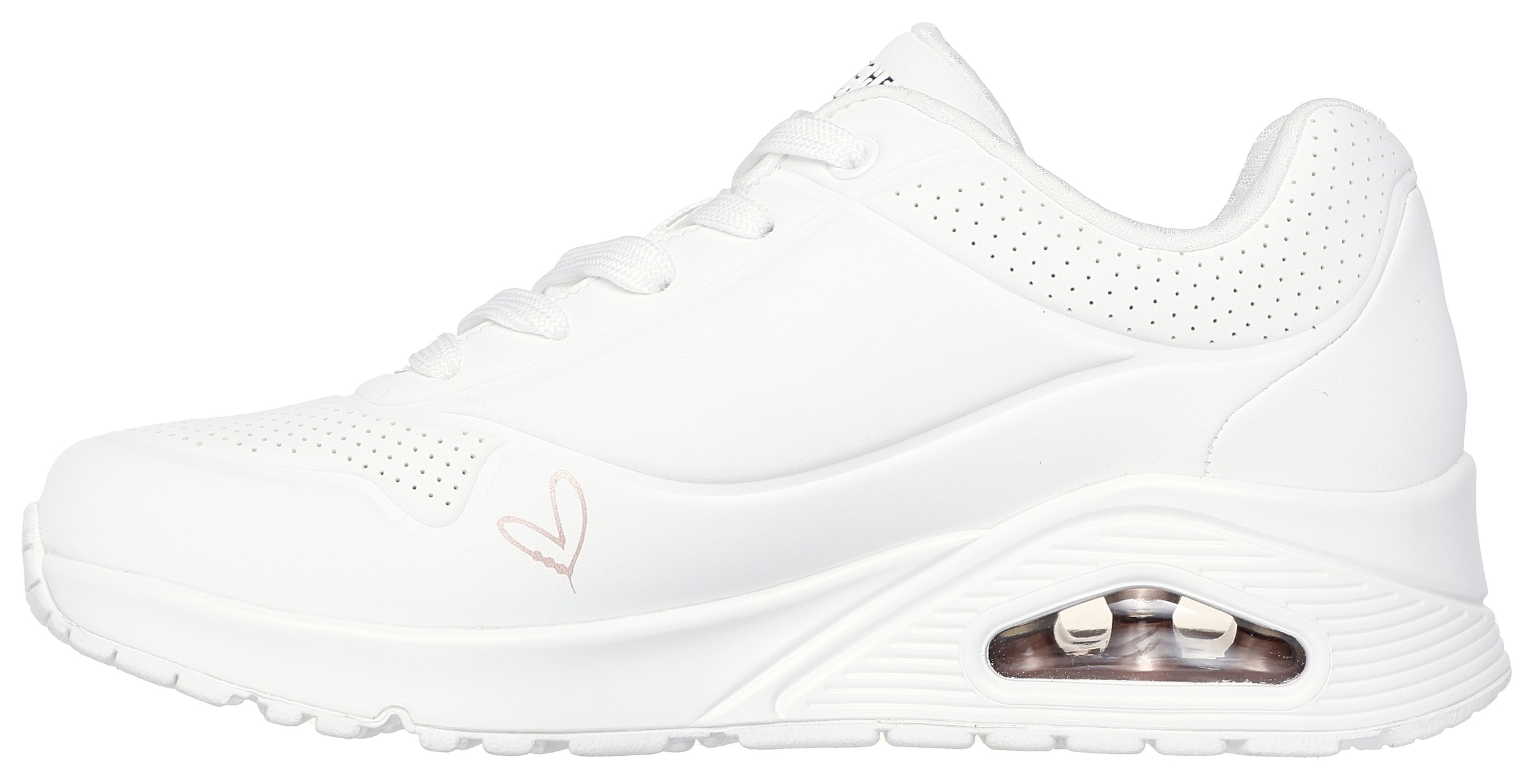 Skechers Sneaker »UNO-GOLDEN HEART«, Freizeitschuh, Schnürschuh mit goldfarbenen Mylar-Stickereien