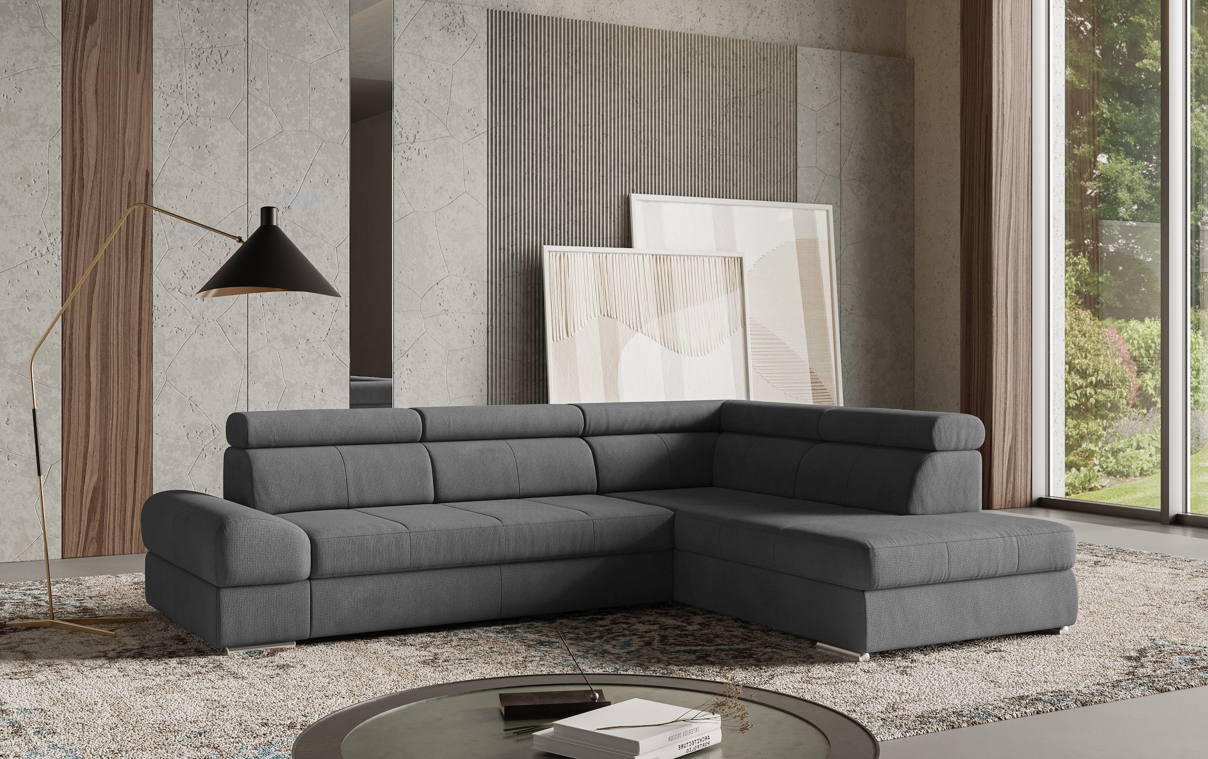 sit&more Ecksofa "Broadway L-Form" mit verstellbaren Kopfteilen, wahlweise mit Schlaffunktion