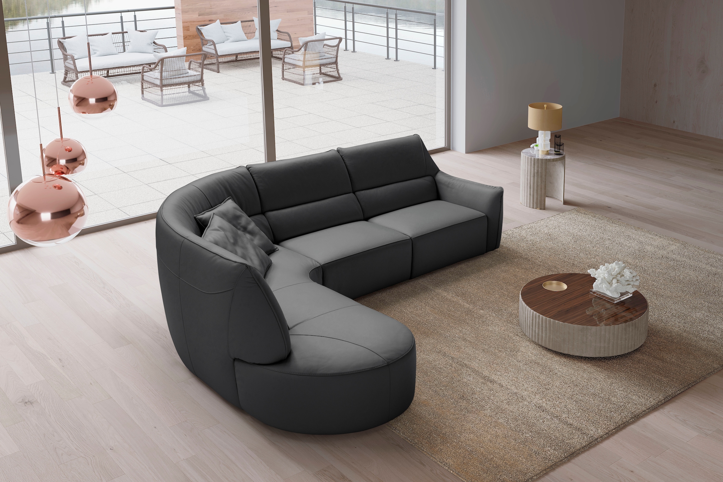 Egoitaliano Ecksofa "Puffy, extravagant & edel, Retro Designsofa, hoher Sit günstig online kaufen