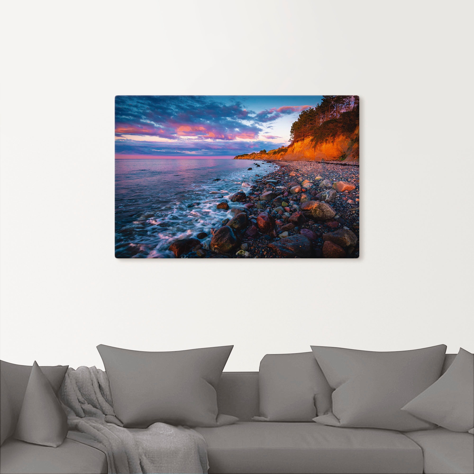 Artland Wandbild »Sonnenuntergang am Steilufer«, kaufen Größen St.), Leinwandbild, (1 Alubild, oder als | in Küstenbilder, Poster Wandaufkleber versch. BAUR