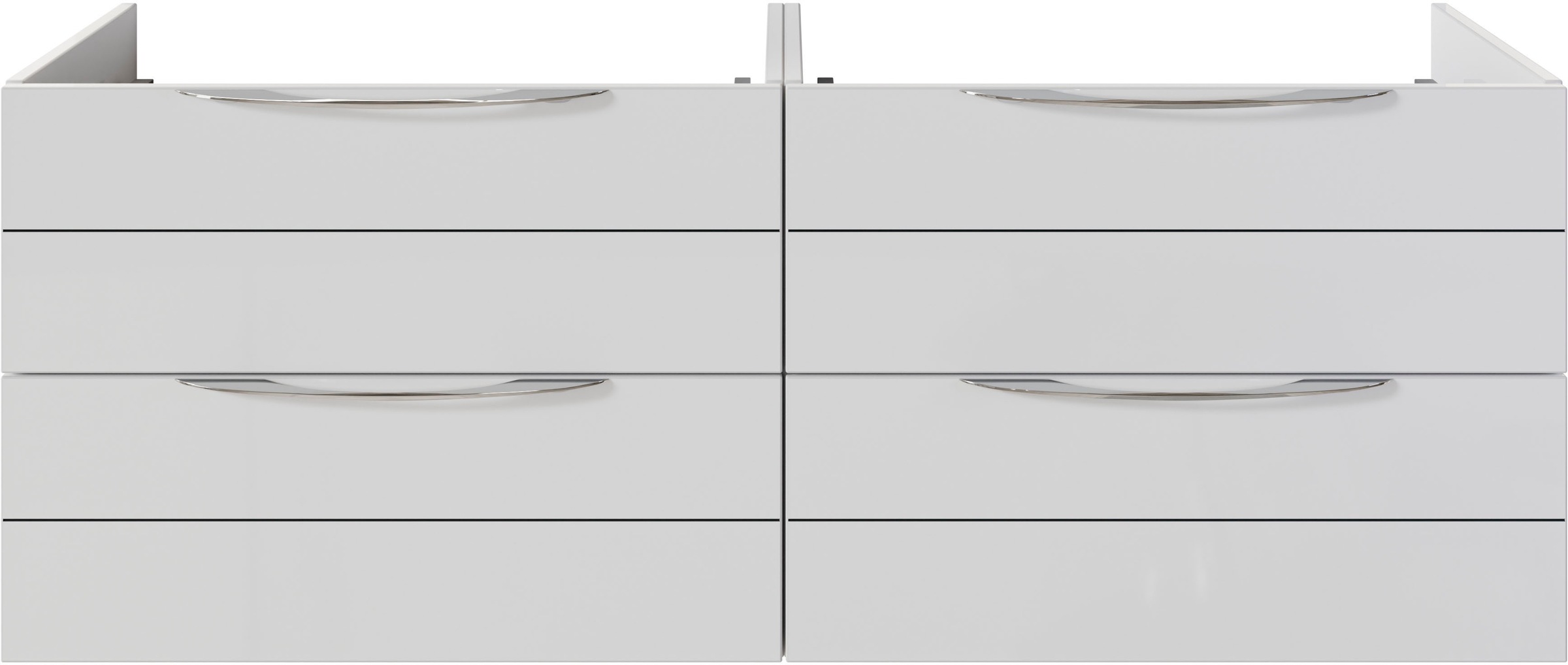Saphir Badmöbel-Set »Serie 6025 2-teilig Mineralmarmor-Waschtisch mit LED-Spiegelschrank«, (2 St.), Waschplatz 132cm breit, 4 Schubladen, 2 Spiegel-Türen, inkl Türdämpfer