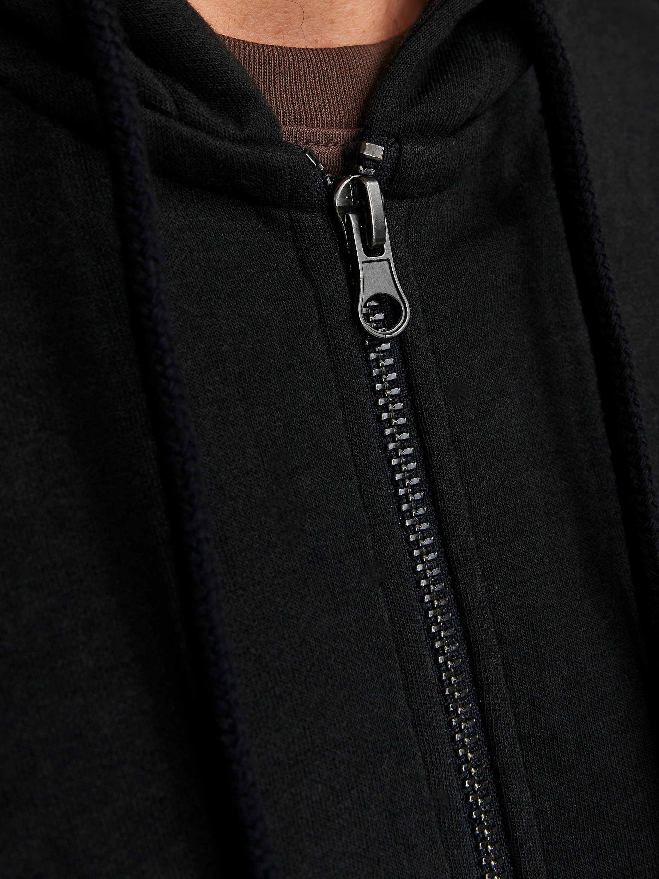 Jack & Jones Kapuzensweatjacke »JJEBASIC Hoodie mit Rippbündchen und angenehmem Tragegefühl« unifarben, modisch, regular fit, Baumwollmischung, Rundhals