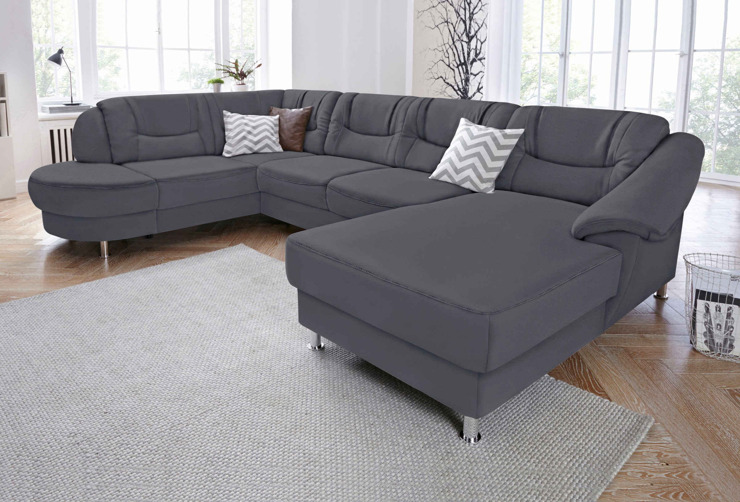 sit&more Wohnlandschaft "Salsa U-Form" mit Federkern, wahlweise mit Schlaffunktion
